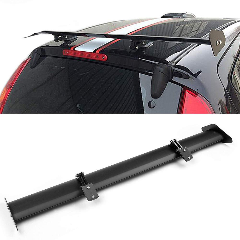 SCITOO Universal Black Aluminum Rear Trunk Spoiler Wing - Car Exterior Styling Accessory & Replacement Part for Enhanced Aerodynamics & Sporty Look - Perfect for Sedans, Coupes, and Hatchbacks