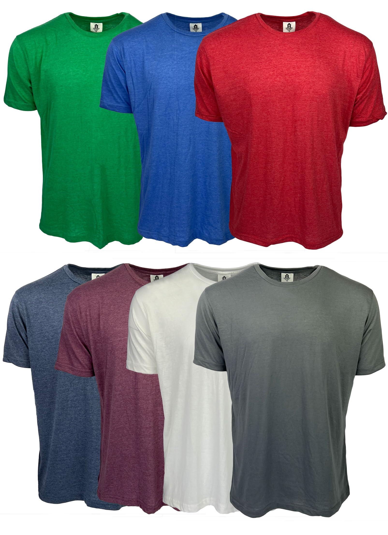 Ultra Soft Ringspun Cotton Blend T-Shirts for Men & Women - 55% Cotton 45% Polyester Comfy Tees (Multi-Pack) - Perfect for Casual Wear, Gym, Lounge & Everyday Outfits