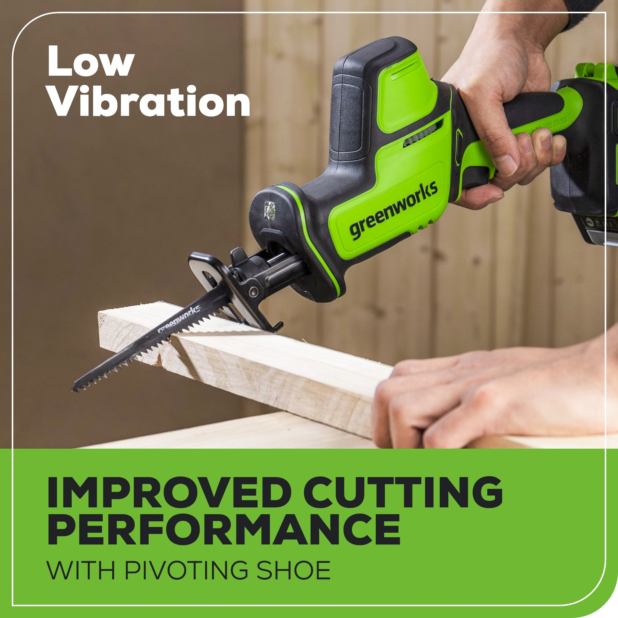 24V Cordless One-Handed Compact Reciprocating Saw - Lightweight & Powerful (Tool Only) - Perfect for DIY Projects, Home Repairs, and Construction Work