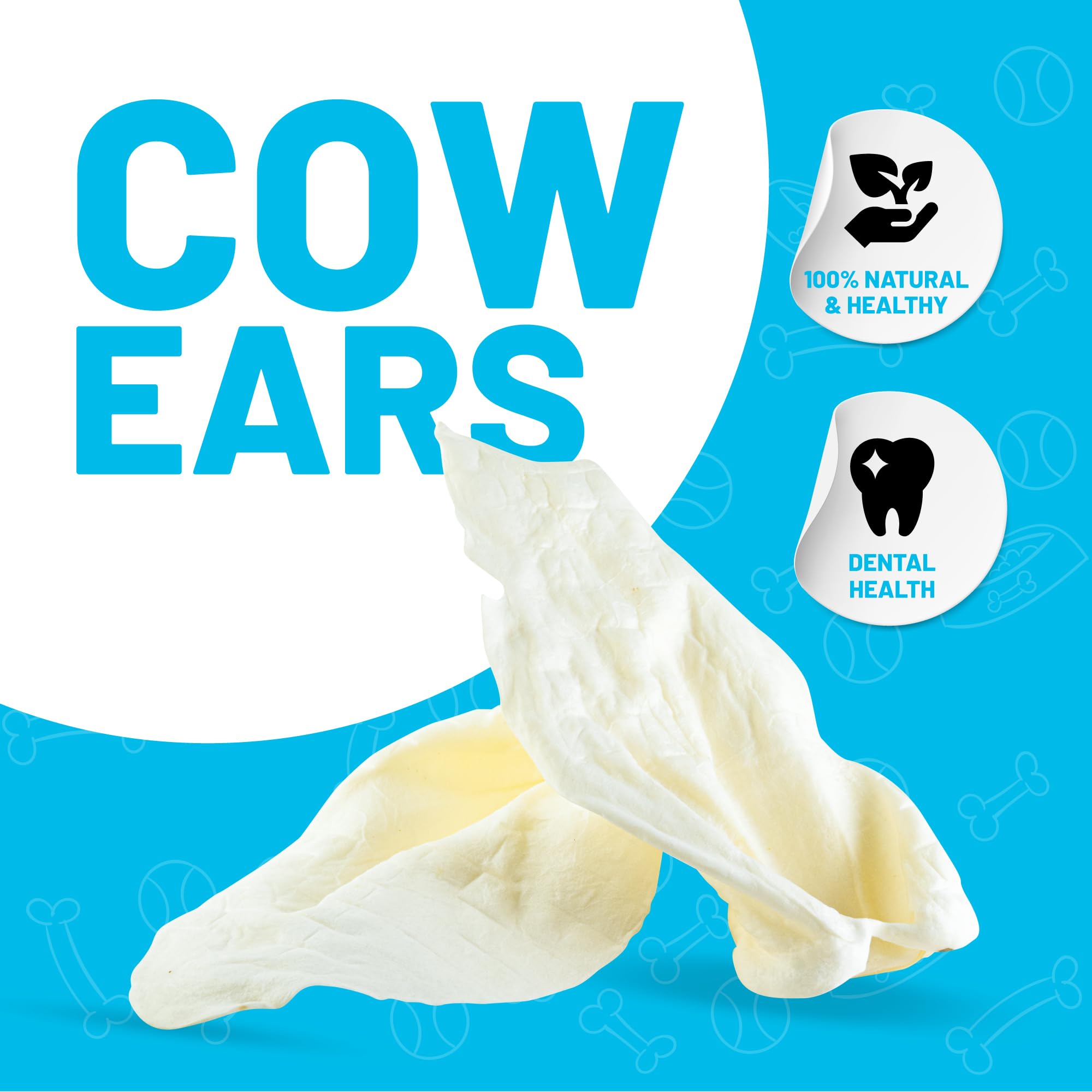 Sitka Farms Whole Cow Ears for Dogs - 25 Count Natural Dog Chews for Small, Medium & Large Breeds | Long-Lasting Dental Treats for Puppies & Adult Dogs | Perfect for Training, Teething & Oral Health Care
