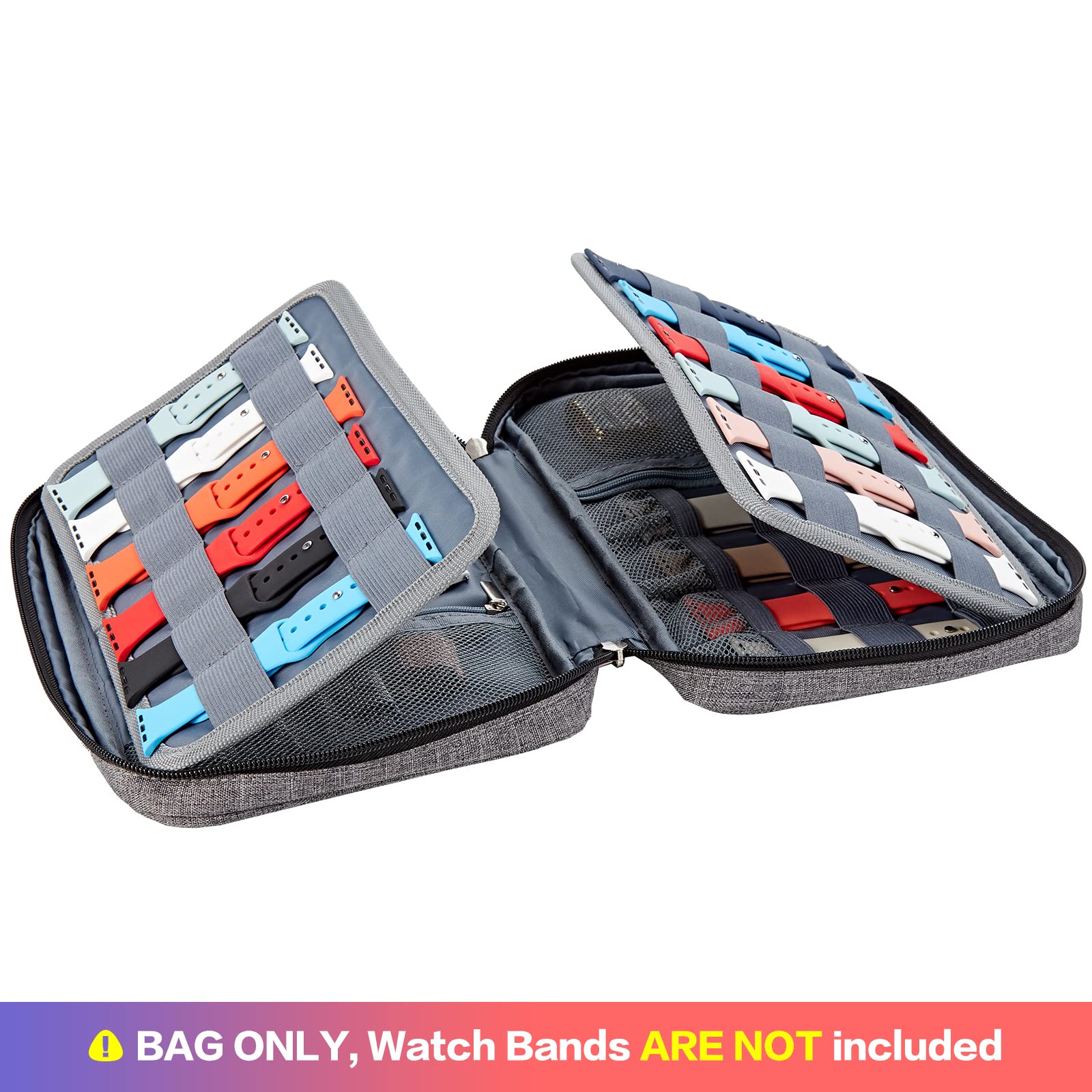 BGTREND Watch Band Storage Case - Holds 32 Watch Straps, Organizer Compatible with Apple Watch Bands & Accessories (Gray) - Perfect for Travel, Home Storage & Watch Collection Organization