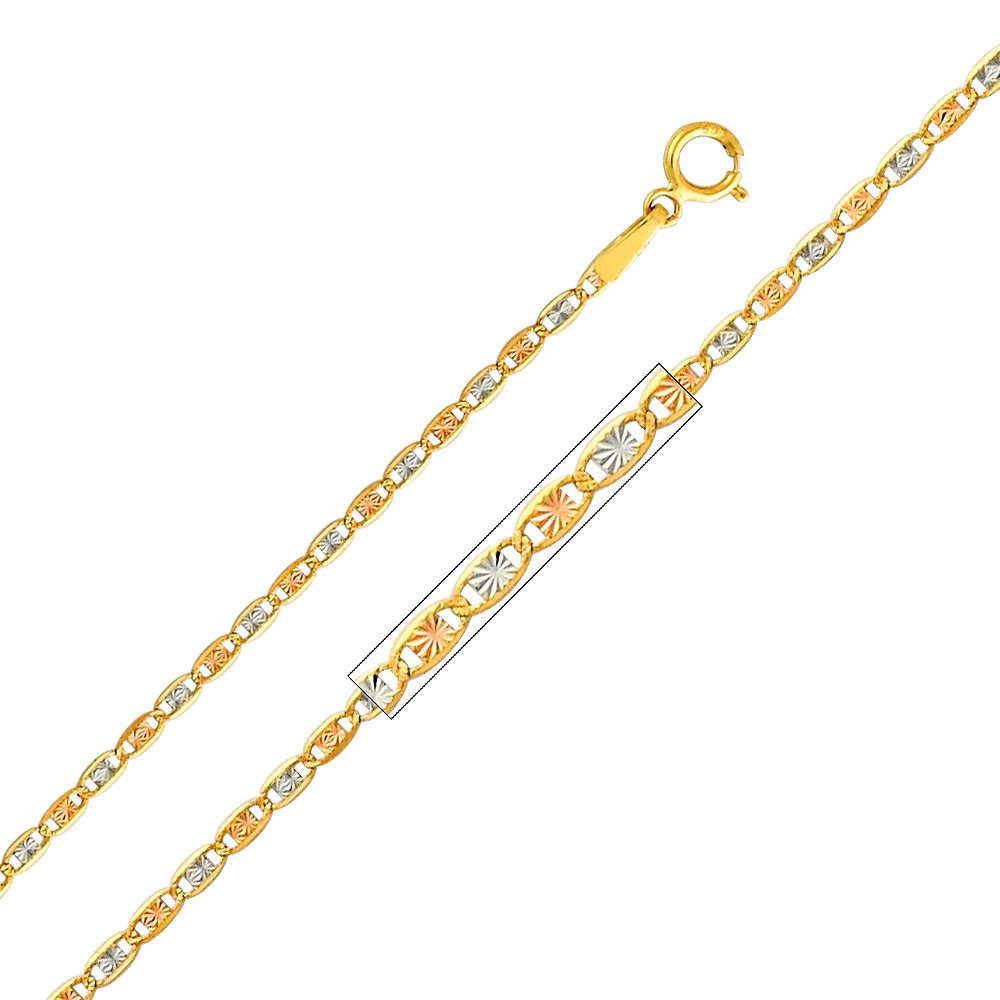 14K Tri-Color Gold 15 Años Pendant with 1.5mm Diamond Cut Chain Necklace - Elegant Jewelry Gift for Women, Perfect for Anniversaries, Birthdays & Special Occasions