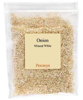 Premium Minced White Onions by Penzeys Spices - 2.7 oz (3/4 Cup) Resealable Bag - Ideal for Cooking, Soups, Salads & Seasoning - Pack of 1