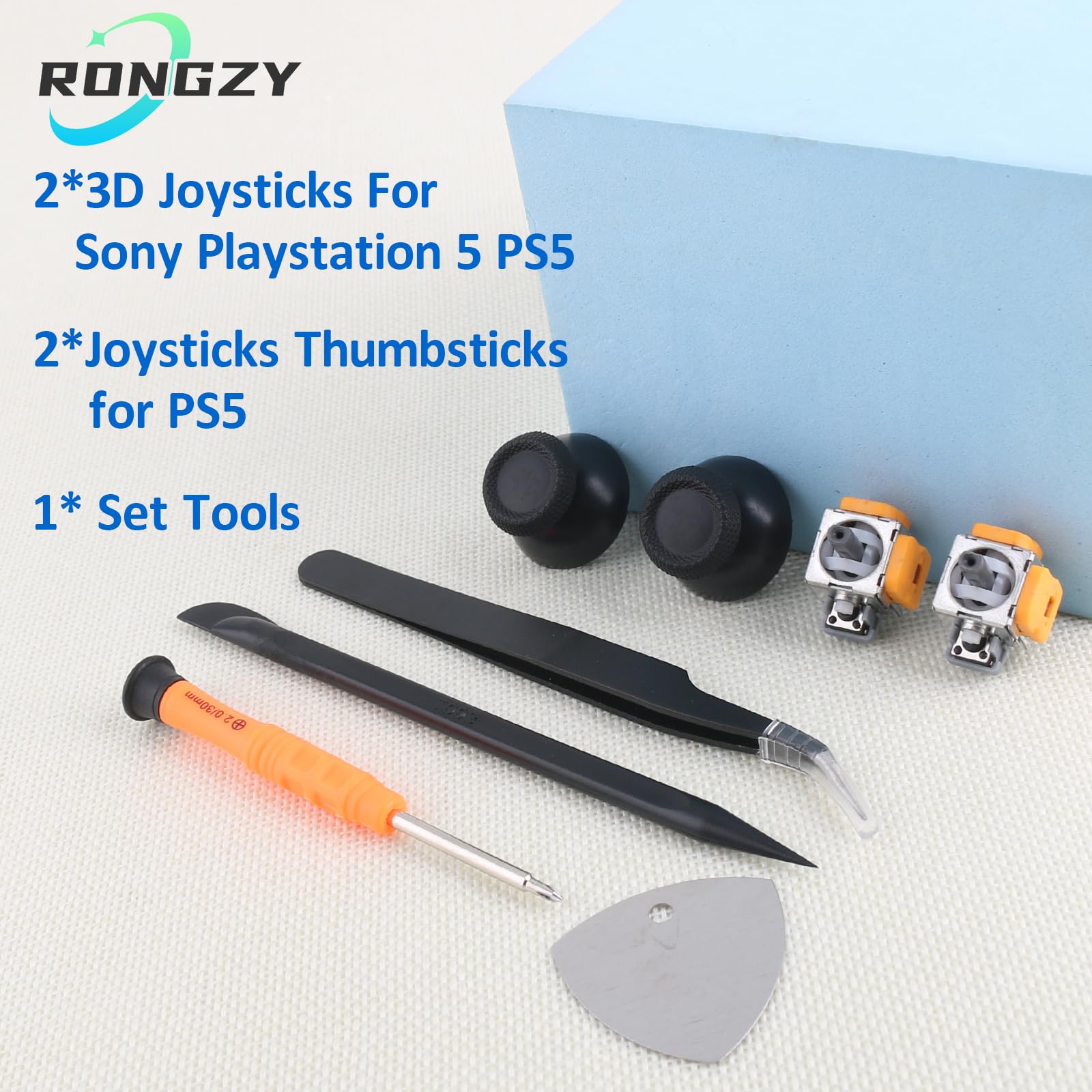2Pcs Hall Effect 3D Joystick Replacement for Sony PS5 Controller - Analog Sensor Module & Thumbstick Repair Parts Kit with Tools | Compatible with Playstation 5 for Gaming & DIY Fixes