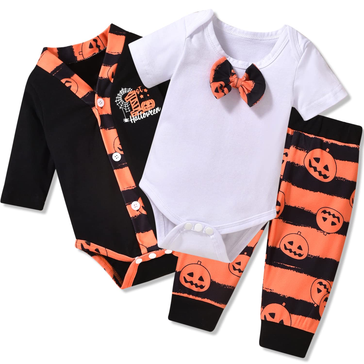 Adorable Newborn Baby Boy Halloween Costume - 3-Piece Outfit with Bodysuit & Pants | Perfect for Trick-or-Treating, Photo Shoots & Holiday Parties