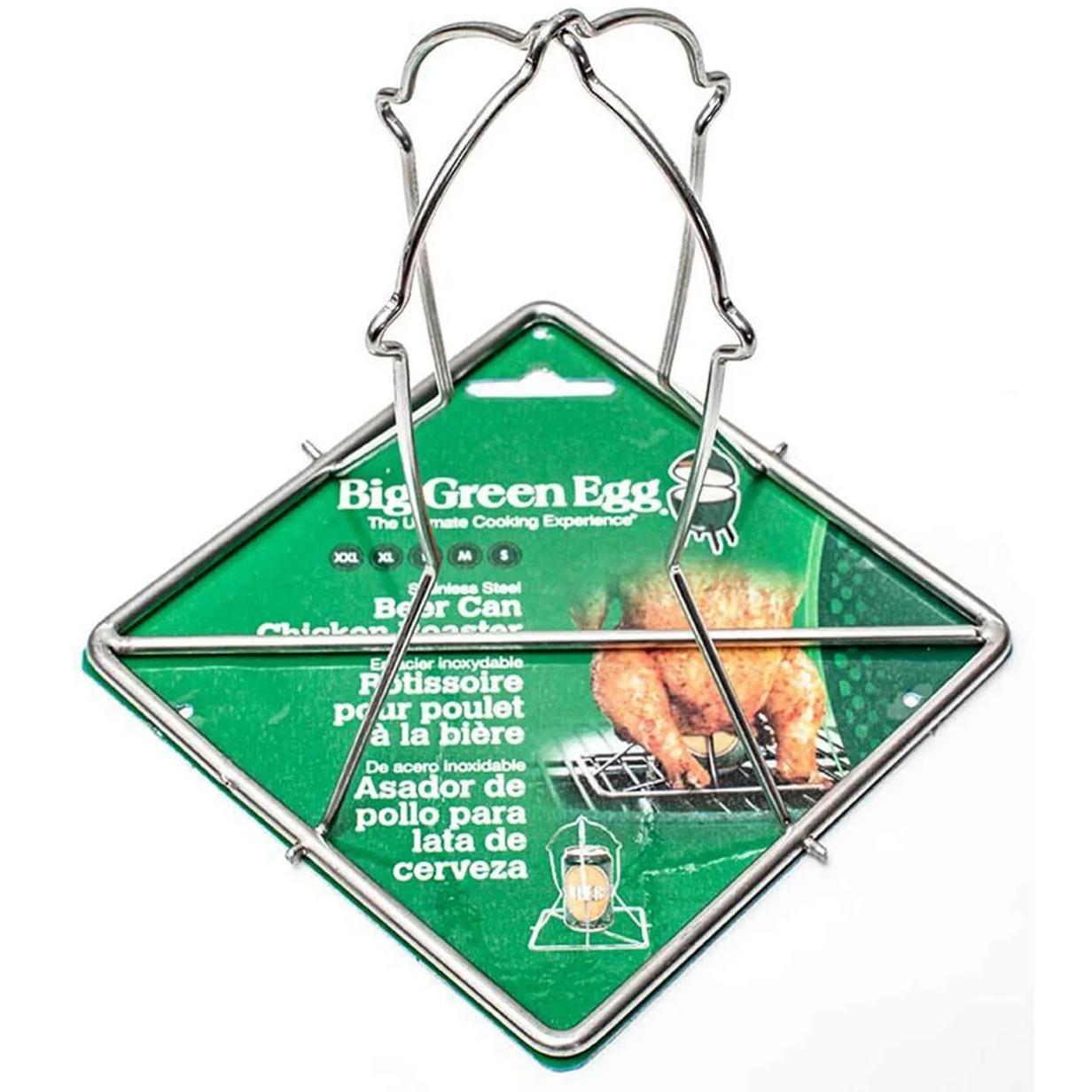 Big Green Egg Folding Beer Can Chicken Roaster - Premium Stainless Steel Grill Accessory for Outdoor BBQ & Backyard Cooking - Perfect for Camping, Tailgating, and Family Gatherings