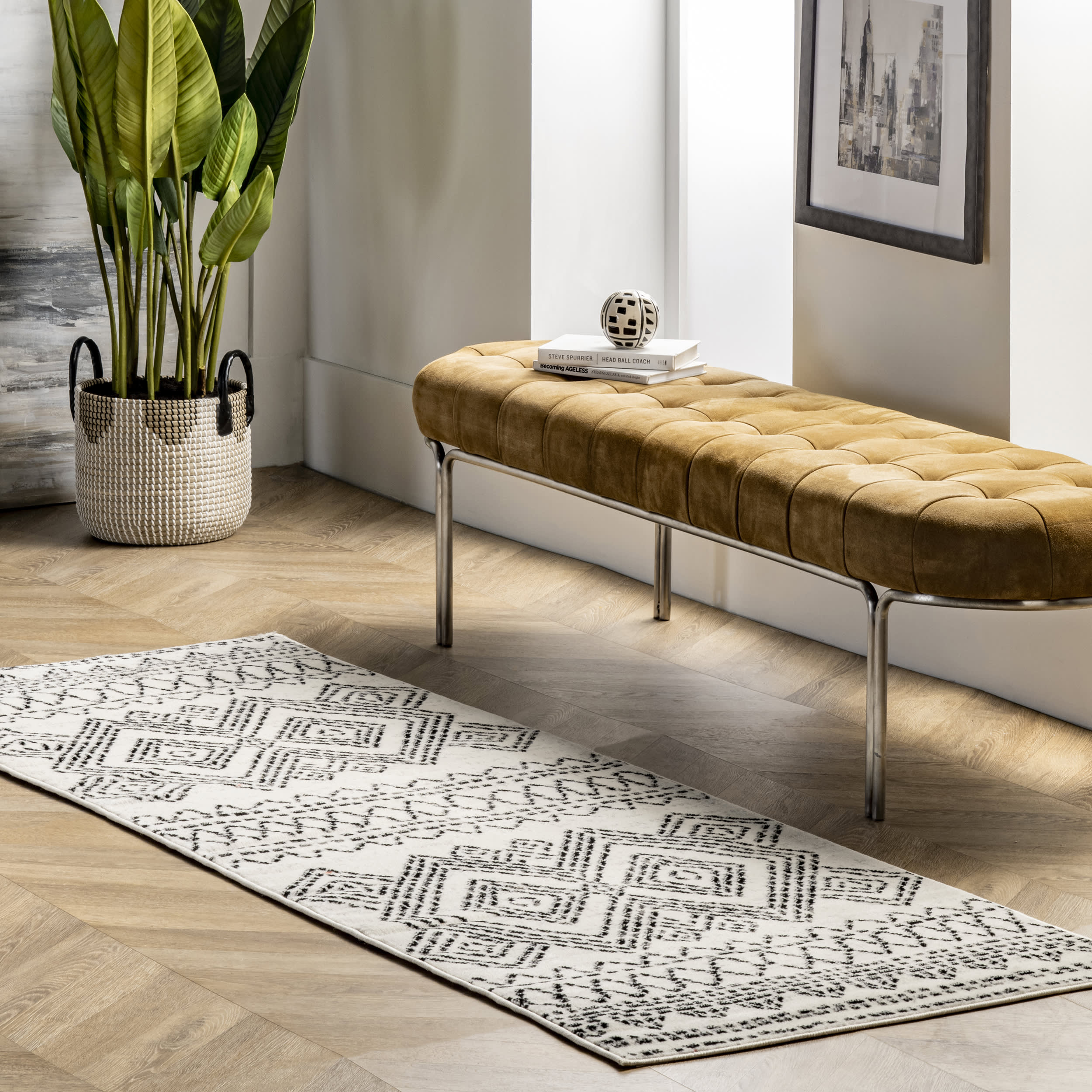 Elegant Beige Dashing Diamonds Area Rug - Soft & Durable Home Decor for Living Room, Bedroom, or Office