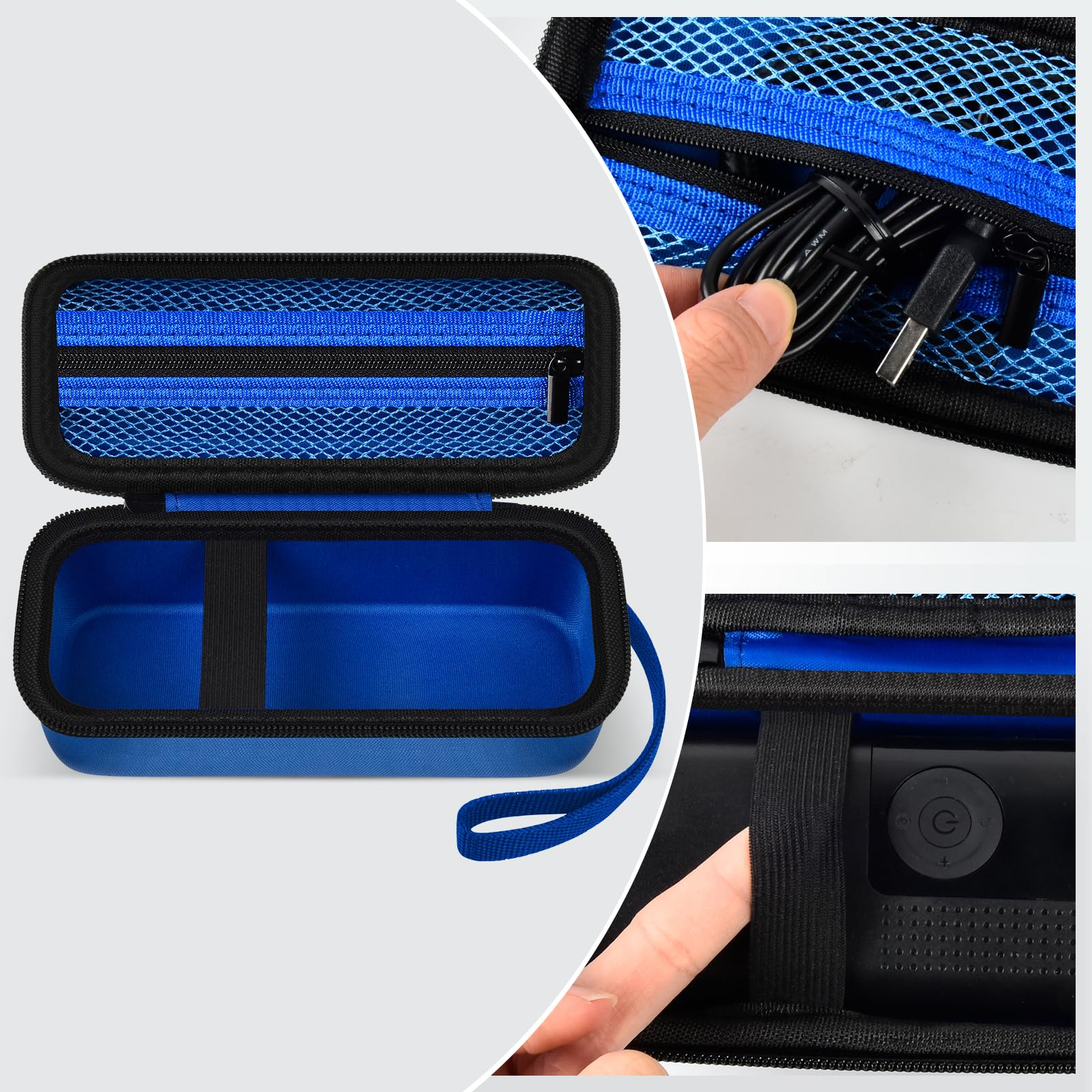 Portable Air Pump Storage Case - Compatible with 120 PSI Air Compressor, Car Tire Inflator - Holds USB Cable, Air Hose, Connectors & Accessories (Blue Box) - Perfect for Road Trips, Camping & Emergency Car Maintenance