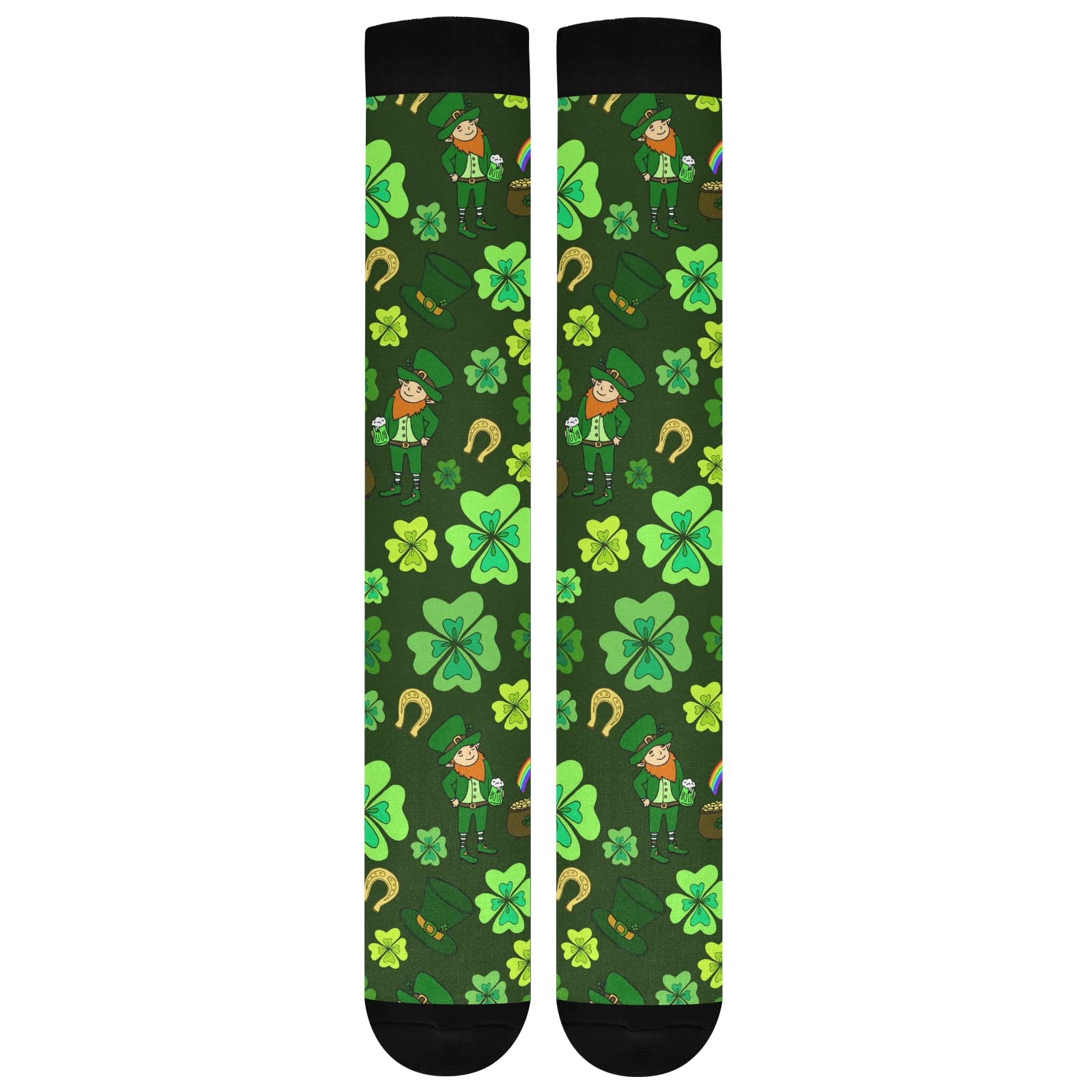 CHIFIGNO St. Patrick's Day Compression Socks for Women & Men - 2 Pairs for Running, Medical Support, Nursing, Pregnancy & Travel - Perfect for Workouts, Hospital Shifts & Long Flights