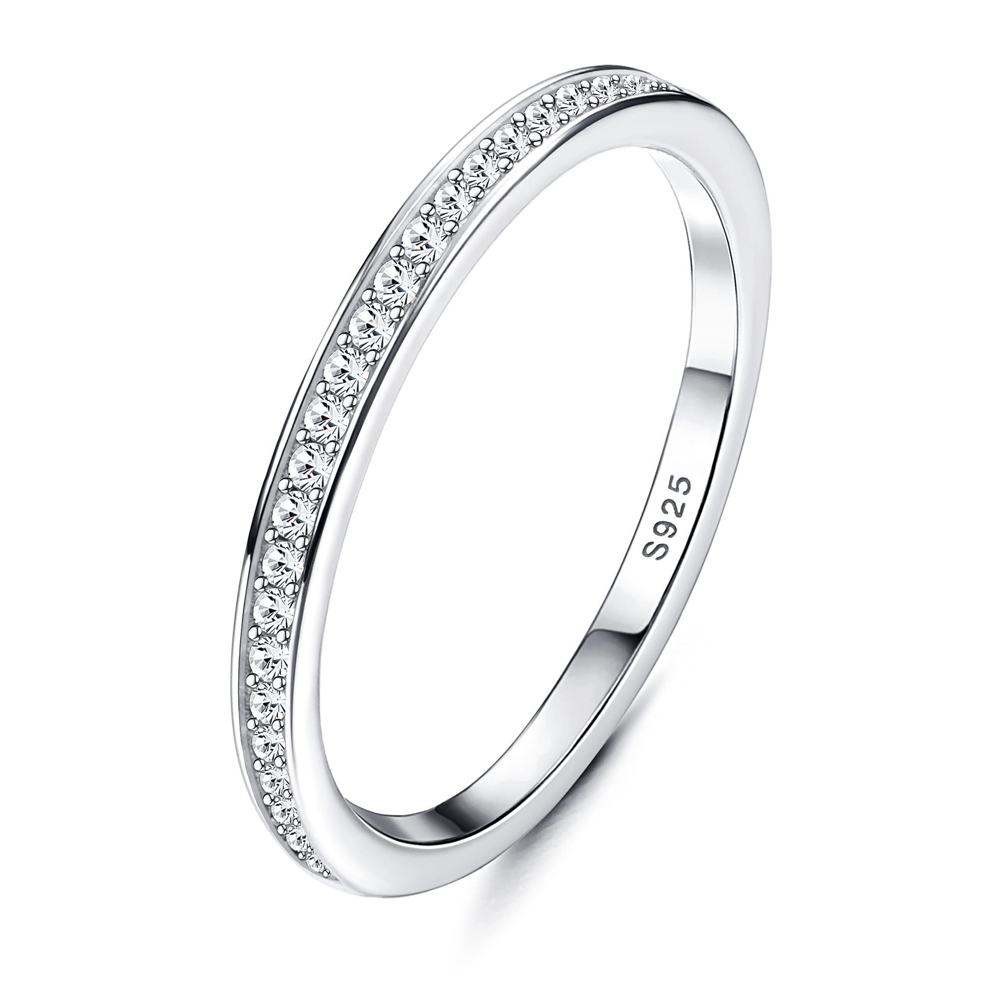 Adramata 925 Sterling Silver Rings for Women - Cubic Zirconia Engagement Rings, Promise Rings & Anniversary Jewelry (Size J 1/2-T 1/2) - Perfect for Weddings, Proposals & Romantic Gifts