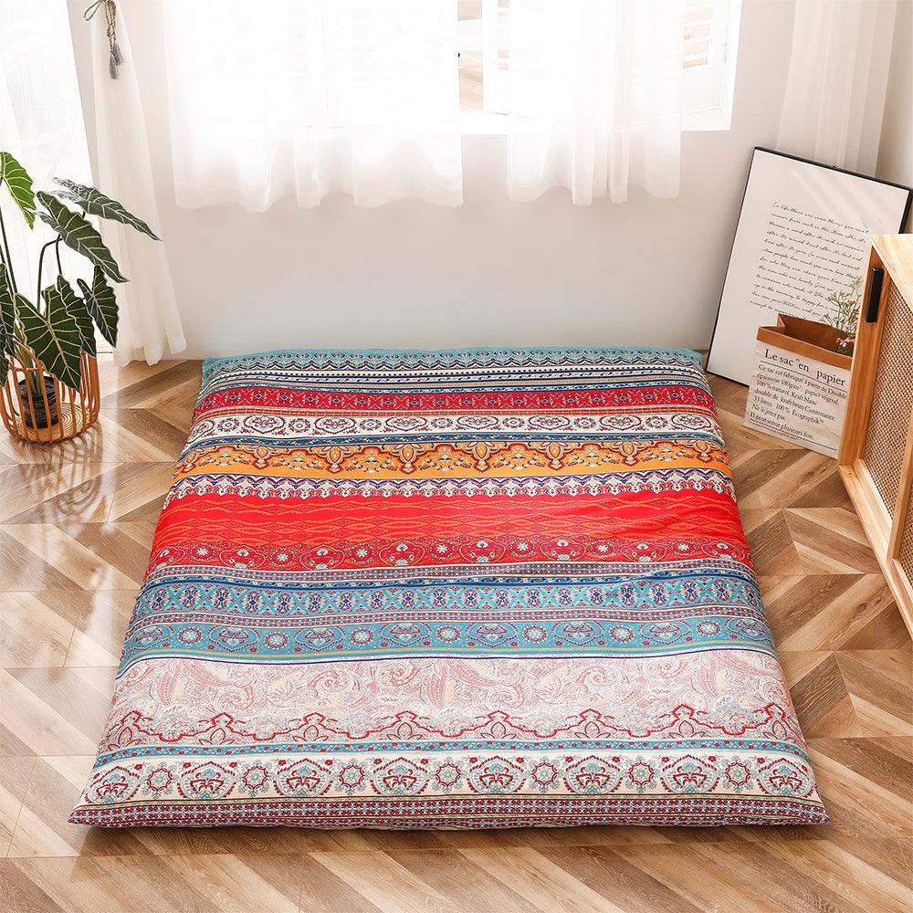MAXYOYO Floor Mattress - Japanese Bohemian Style Futon Mattress for Home & Outdoor Use | Portable Foldable Bed for Guest Room, Camping, Yoga & Lounge