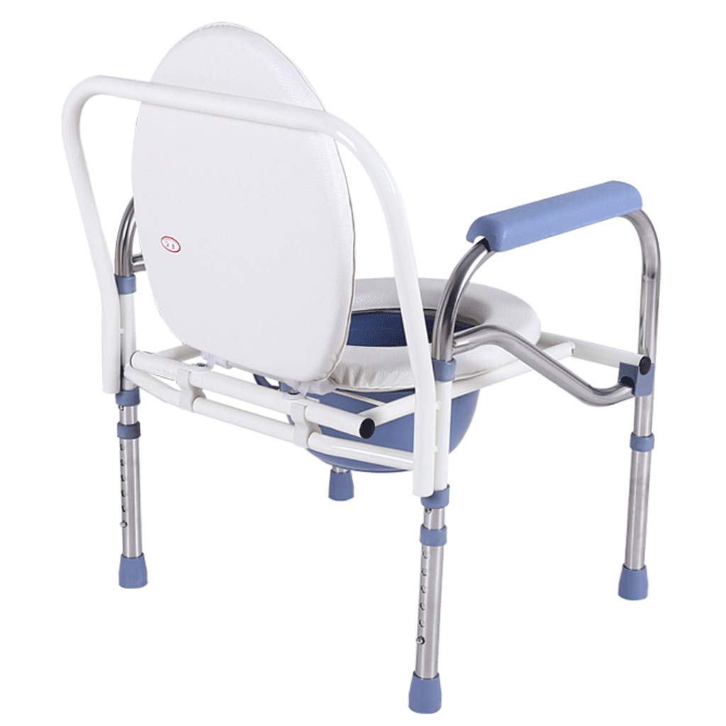 Adjustable Height Folding Commode Chair for Elderly & Disabled - Steel Frame Medical Toilet Seat with Safety Features - Ideal for Bathroom, Shower & Home Care Use
