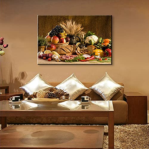 Fruit Canvas Wall Art - Kitchen & Dining Room Decor - 28''H x 40''W Modern Food Themed Painting - Perfect for Home Kitchen Wall Decor, Restaurant Decor, and Gift Ideas