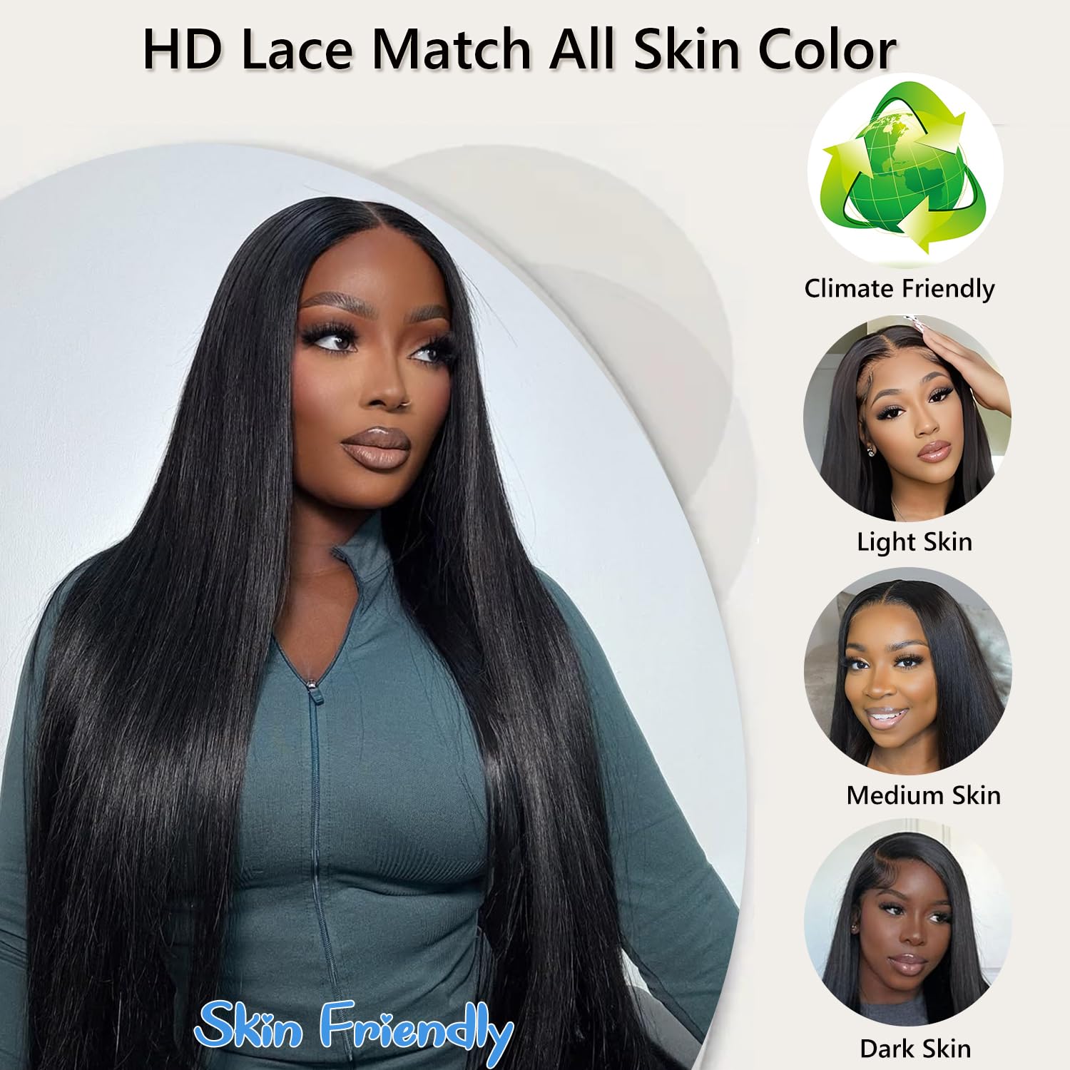 210 Density 6X4 Glueless Human Hair Wigs - 100% Brazilian Virgin Hair with HD Lace Closure | Pre Plucked & Pre Cut Straight Wigs for Black Women | Middle Part 26 Inch | Perfect for Daily Wear, Parties & Special Occasions