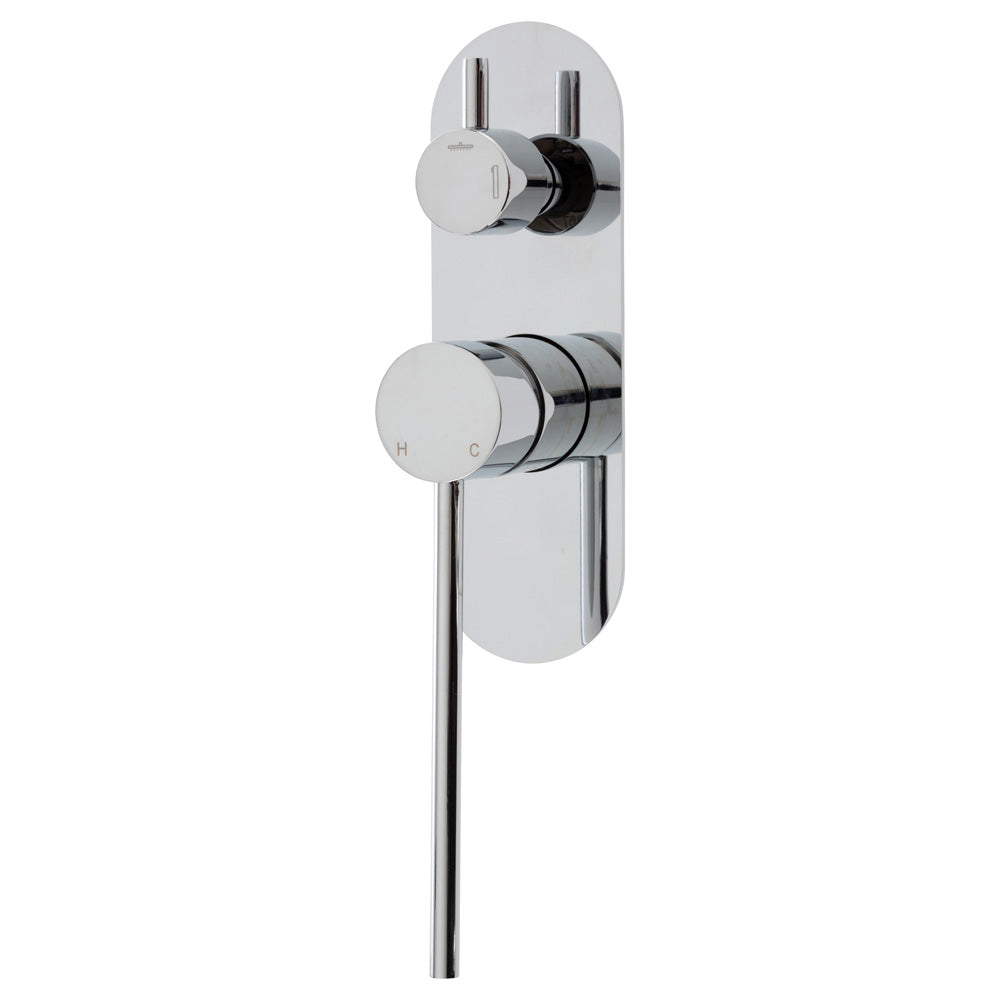 Fienza 213102D Isabella Chrome Wall-Mounted Basin Mixer with Diverter - Modern Bathroom Faucet for Sink, Vanity, and Powder Room Installation