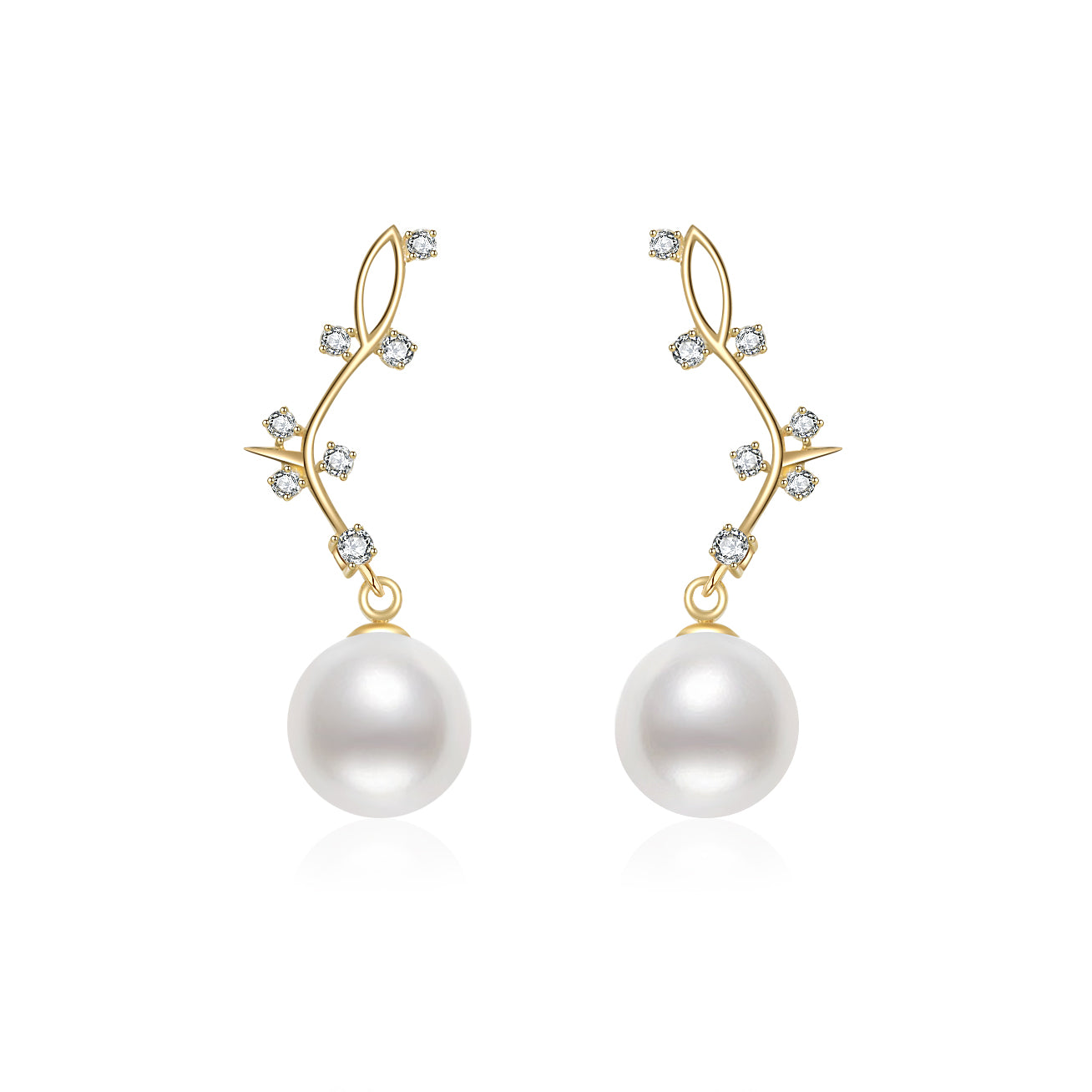 18K Gold Freshwater Pearl Stud Earrings for Women - Elegant & Hypoallergenic Jewelry Gift for Wedding, Anniversary & Special Occasions | STARRY KE00070