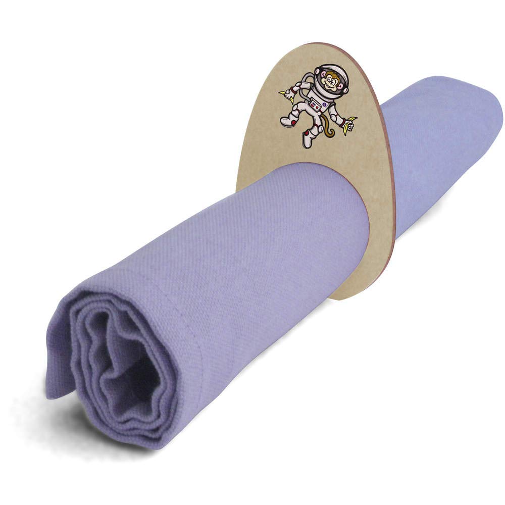 5-Pack 'Space Monkey' Wooden Napkin Rings - Unique Tableware for Dinner Parties & Home Decor (NR00042980) - Perfect for Weddings, Holidays & Special Occasions