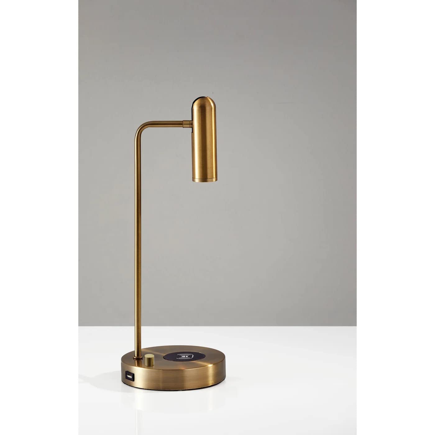 Adesso 3162-21 Kaye LED Desk Lamp with Wireless Charging - 7W Bright LED Light, 5W QI Wireless Charger & USB Port - Perfect for Home Office, Study, Bedroom Nightstand & Workspace Lighting
