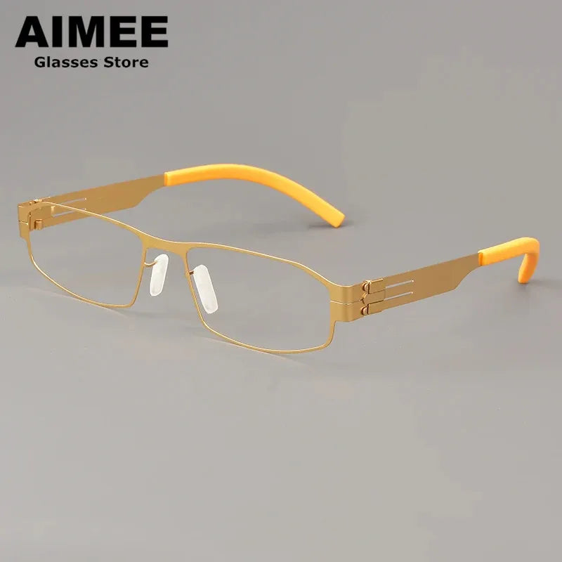 Aimee Women's Full Rim Oval Screwless Stainless Steel Eyeglasses - Lightweight & Durable Reading Glasses for Work, Study & Fashion Accessories