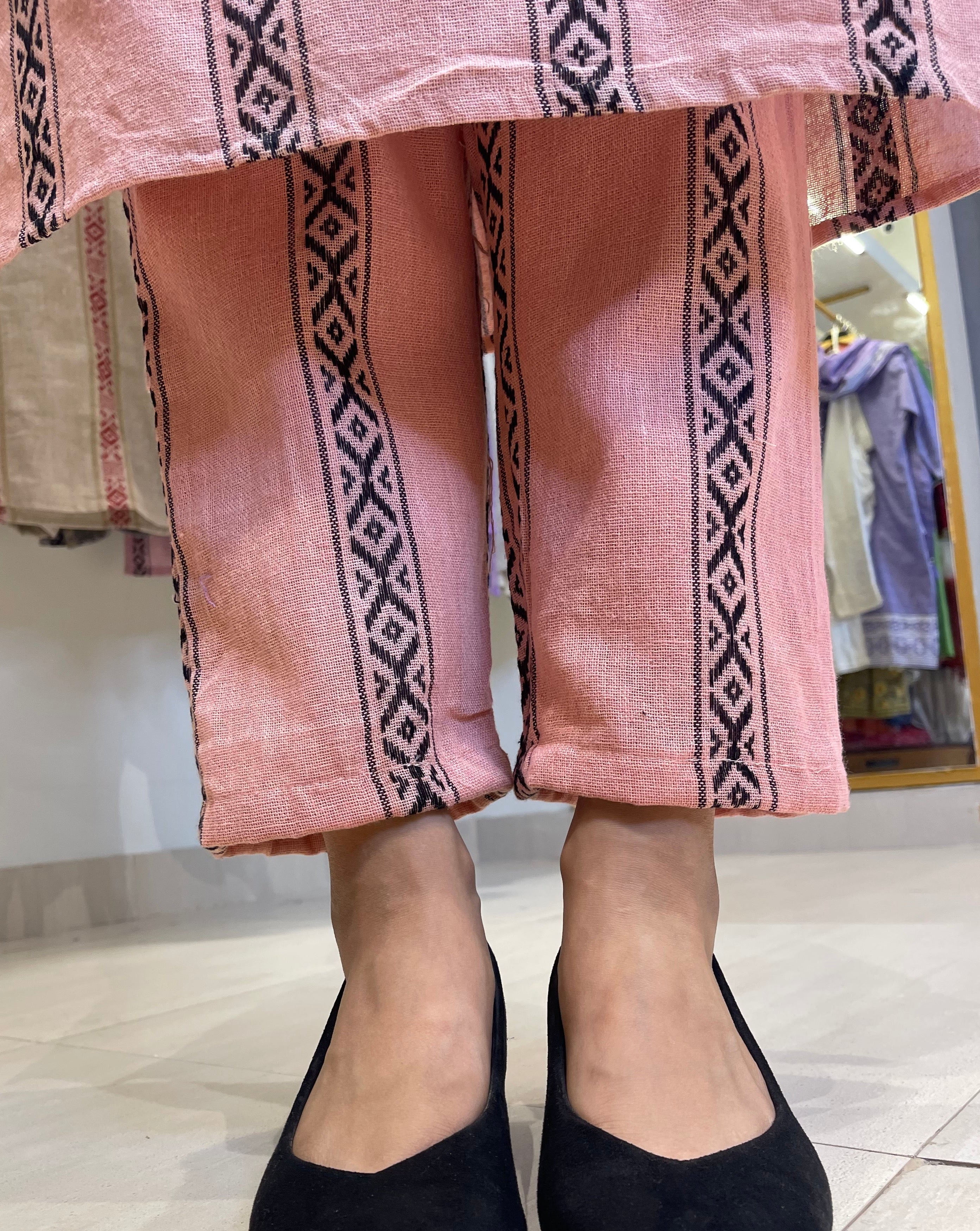 Handmade Peach Cotton Kurta Set for Women - Traditional Indian Ethnic Wear for Festivals, Weddings & Casual Outings