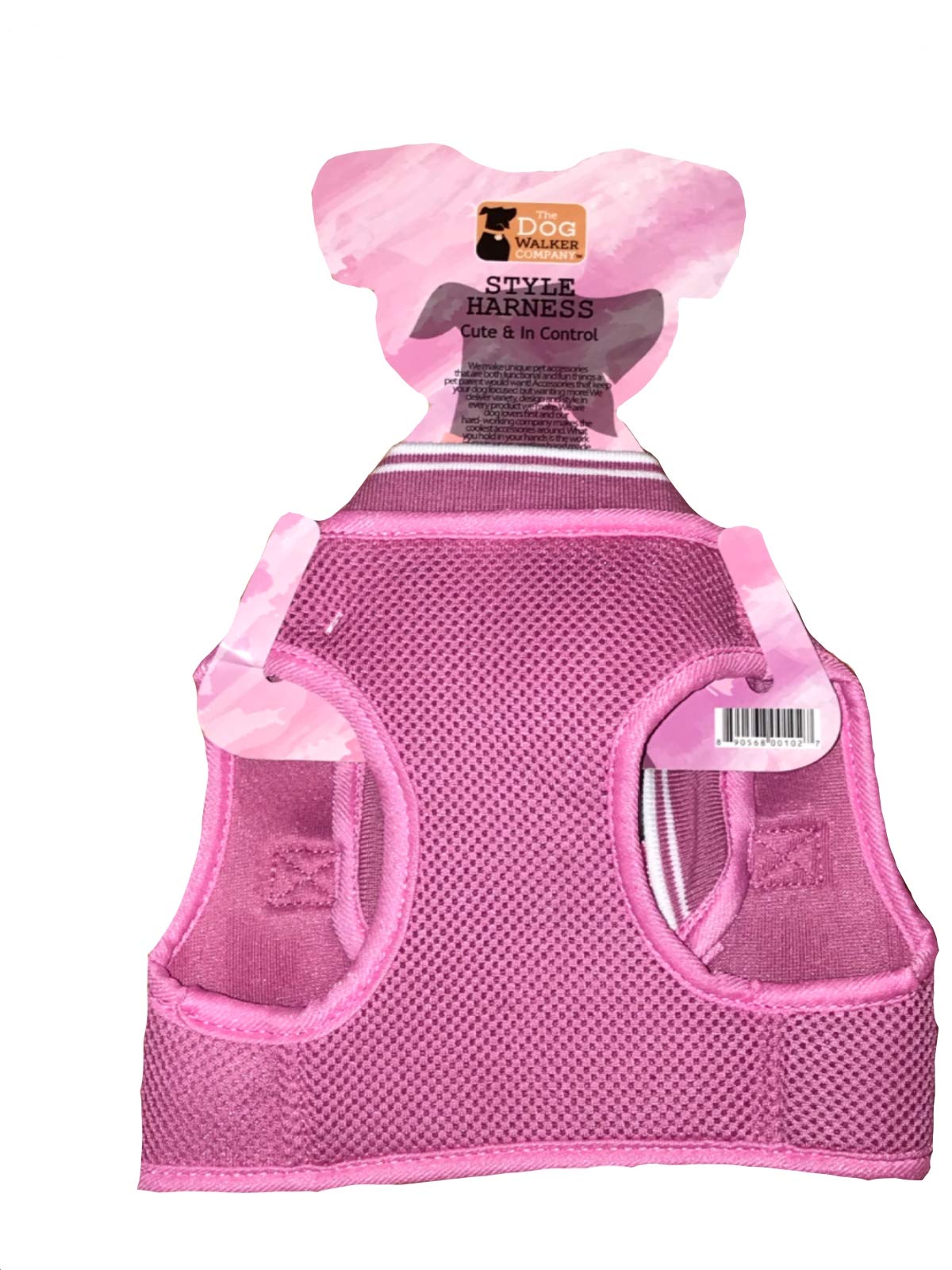 Reflective Dog Harness for Small Dogs 15-20 lbs - Pink with White Trim | Adjustable Pet Safety Vest for Night Walks, Jogging & Outdoor Adventures