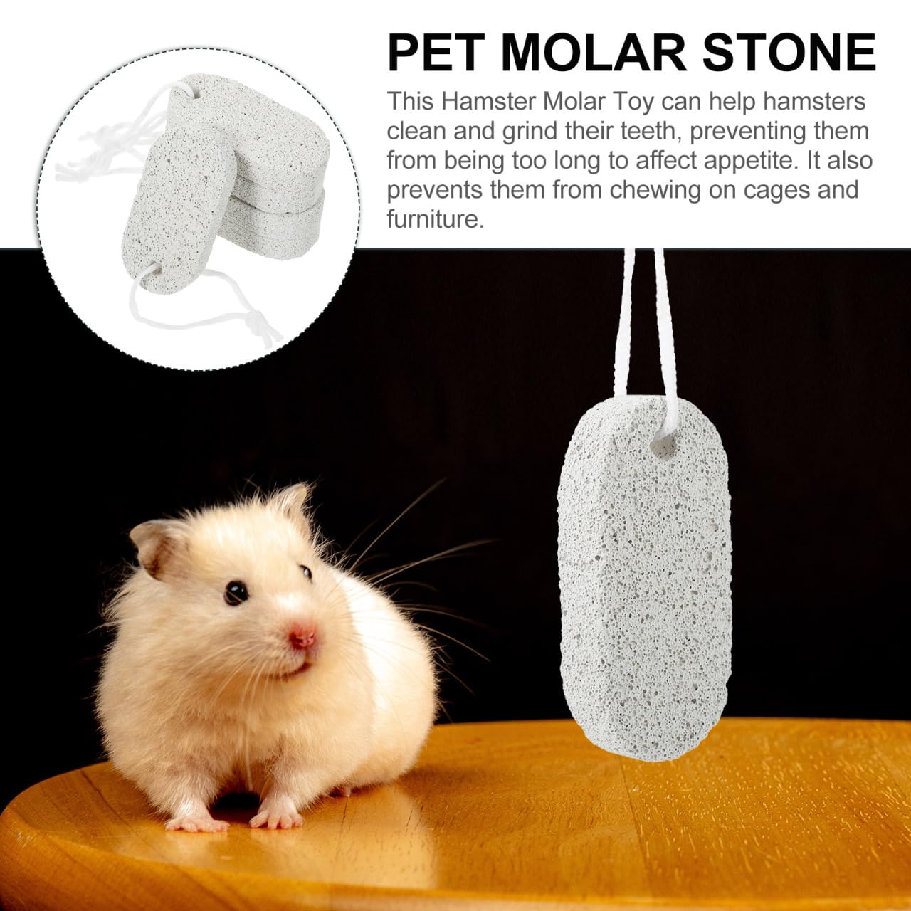 5pcs Natural Wooden Rabbit Chew Toys for Small Pets - Hamster Teeth Grinding Stone, Guinea Pig Chews, Bunny Toys for Bunnies - Perfect for Cage Enrichment and Dental Health
