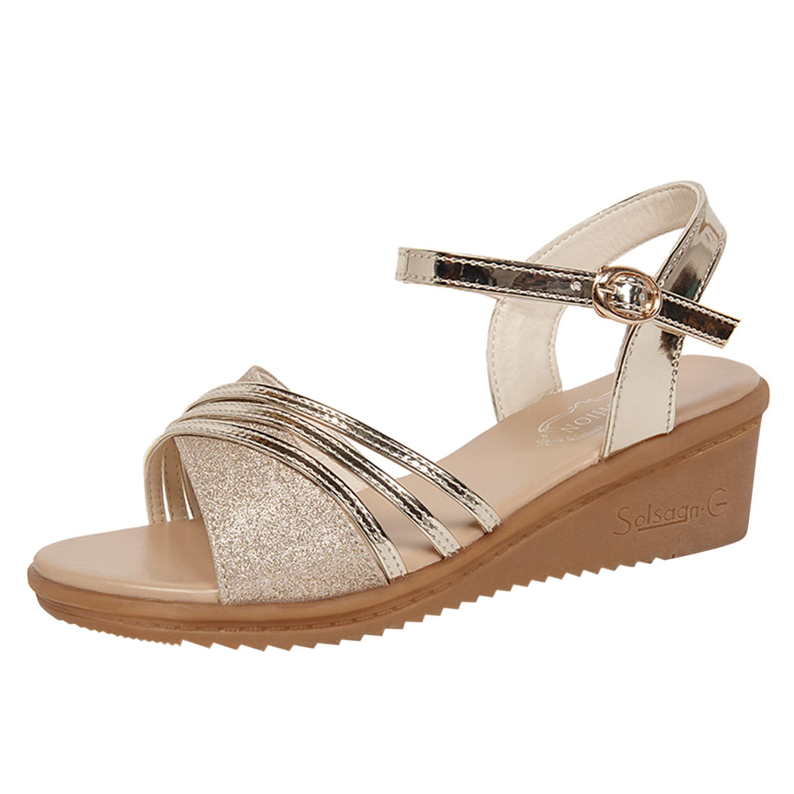 Women's Casual Summer Wedge Sandals - Fashion Roman Fish Mouth Buckle Chunky Heel Sandals for Ladies | Perfect for Beach, Vacation & Everyday Wear