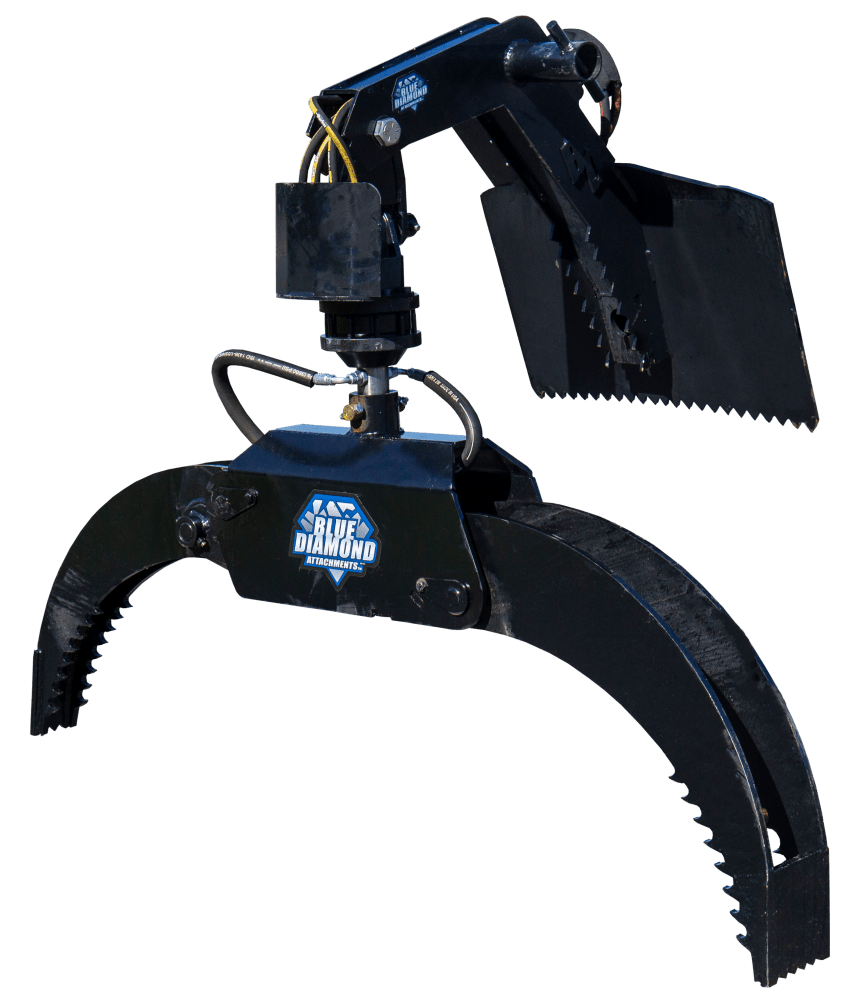 Blue Diamond Mini Log Grapple - Heavy Duty Skid Steer Attachment for Forestry, Landscaping & Firewood Processing | Perfect for Logging, Tree Removal & Property Cleanup