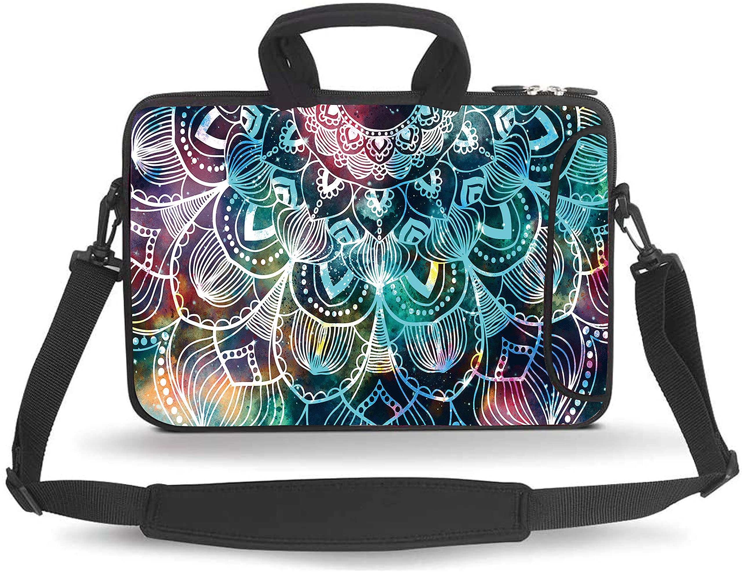 Stylish Mandala Messenger Bag for 14-15.6 Inch Laptops, Notebooks, Tablets & iPads - Durable Carrying Case with Handle & Accessory Pockets - Perfect for Work, School & Travel