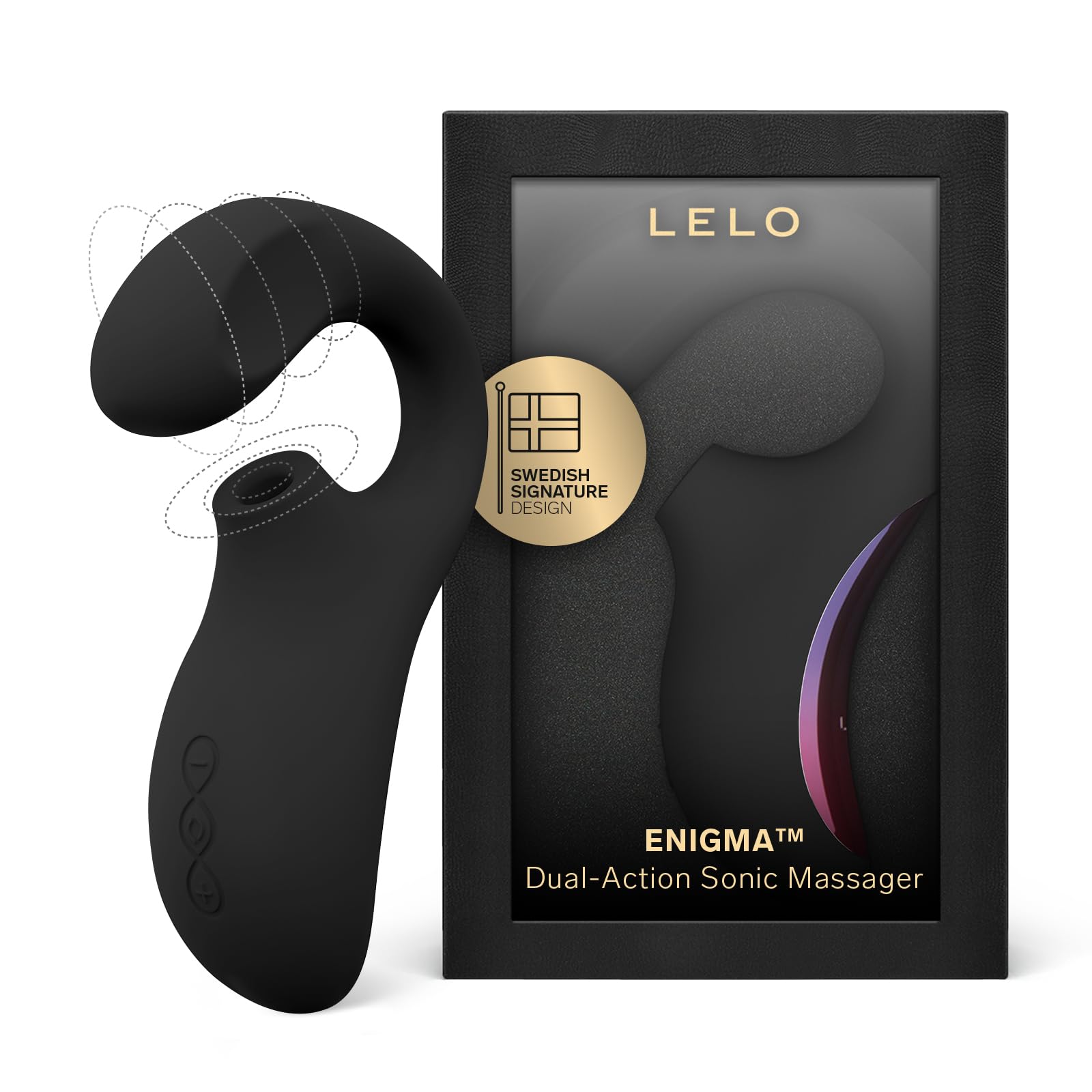 LELO Enigma Dual Stimulation Waterproof Sex Toy for Women - Rabbit Vibrator with Clitoral Sucker & 8 Vibration Modes - G-Spot & External Stimulation - Perfect for Solo Play & Couples Intimacy (Black)