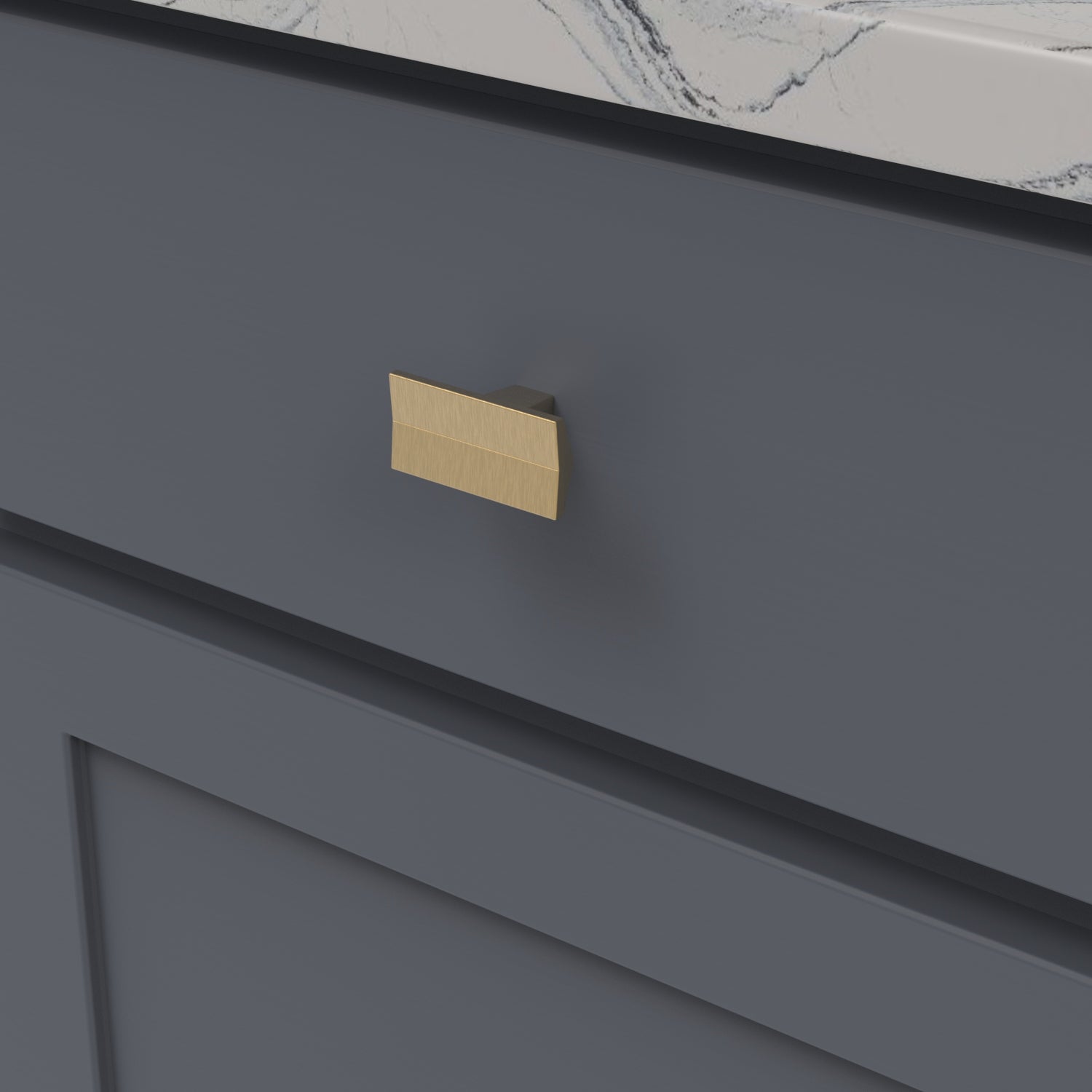 2 Inch x 1 Inch Brushed Golden Brass Cabinet Knob - Avenue Collection | Elegant Hardware for Kitchen Cabinets, Dressers & Furniture Drawers