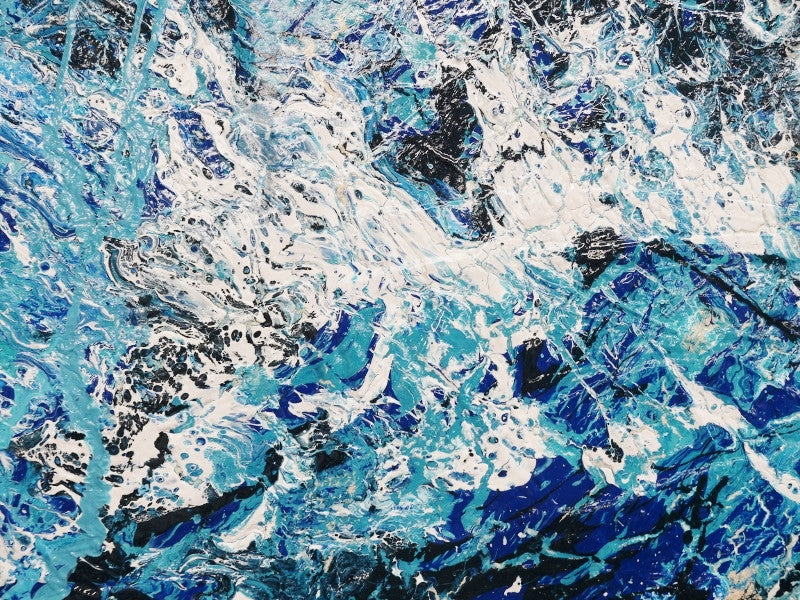 Abstract Blue Wall Art - Modern Canvas Painting for Home & Office Decor | Perfect for Living Room, Bedroom, or Workspace