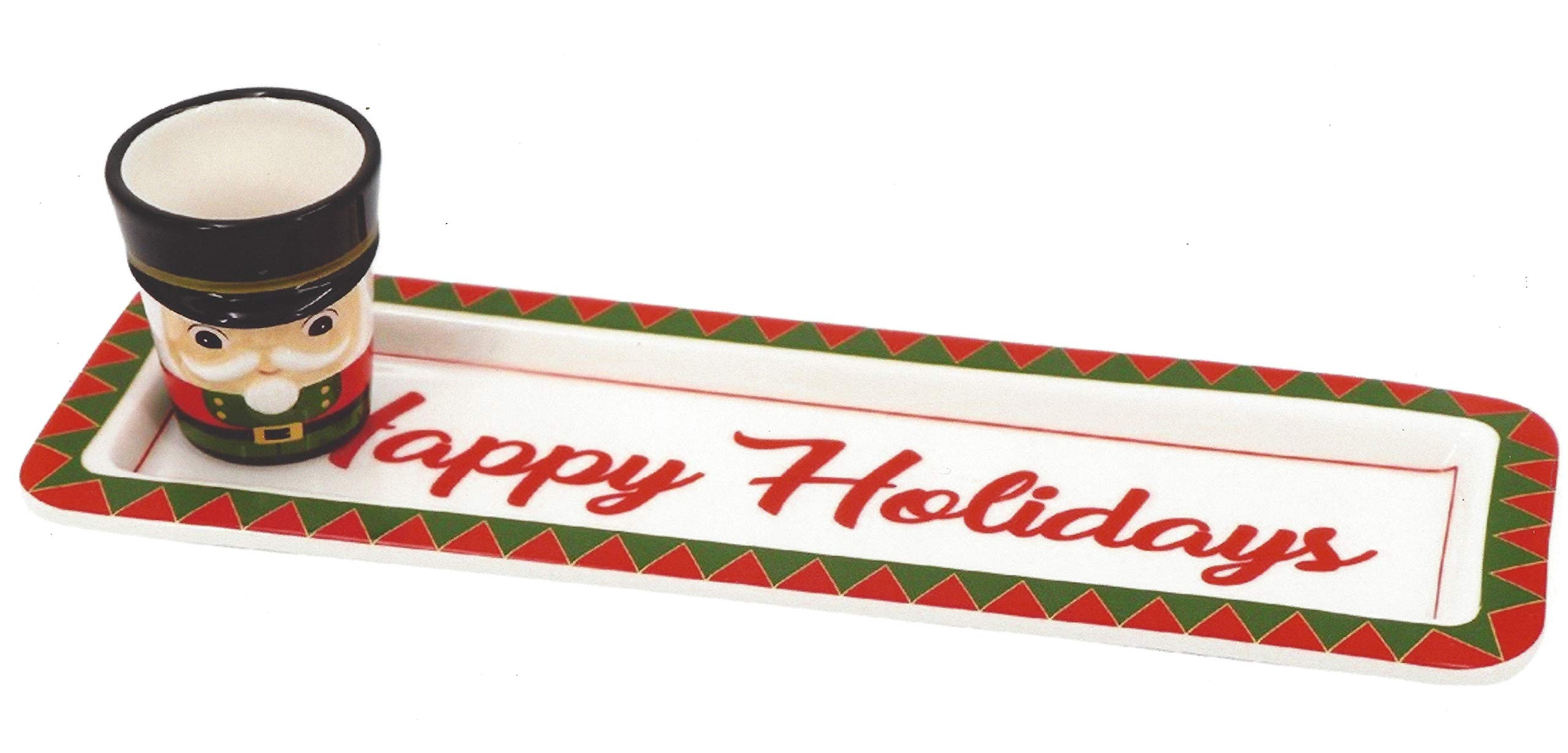 Nutcracker Tray with Toothpick Holder - Perfect for Holiday Parties