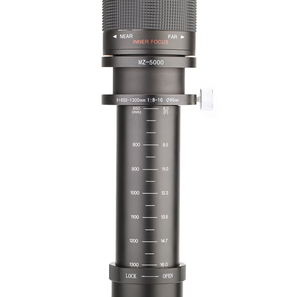 650-1300mm f/8 Manual Telephoto Zoom Lens for Sony E-Mount Cameras with 2X Teleconverter (Extends to 2600mm) - Professional Photography Accessory Kit for Wildlife, Sports & Long-Distance Shooting
