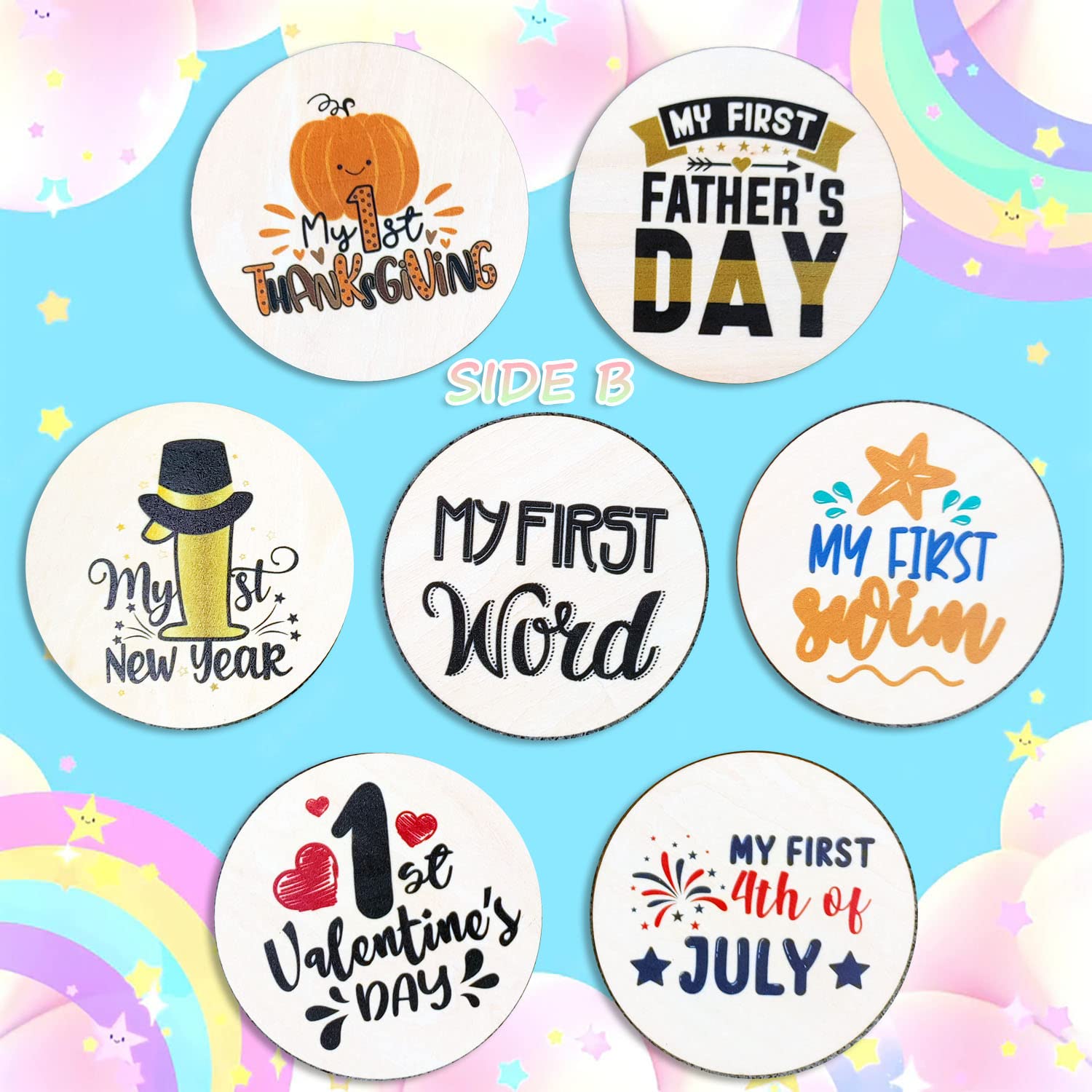 Baby Monthly Milestone Cards Set for Newborns - Gender Neutral First Year Photo Props with Organza Gift Bag | Perfect for Baby Showers, Monthly Photos & Special Moments Capturing