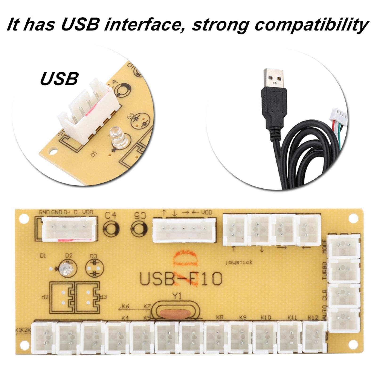 Arcade USB Encoder for PC - Game Controller Joystick Circuit Board & Control Panel Kit - Perfect for Fighting Games, Retro Gaming & DIY Arcade Cabinet Builds