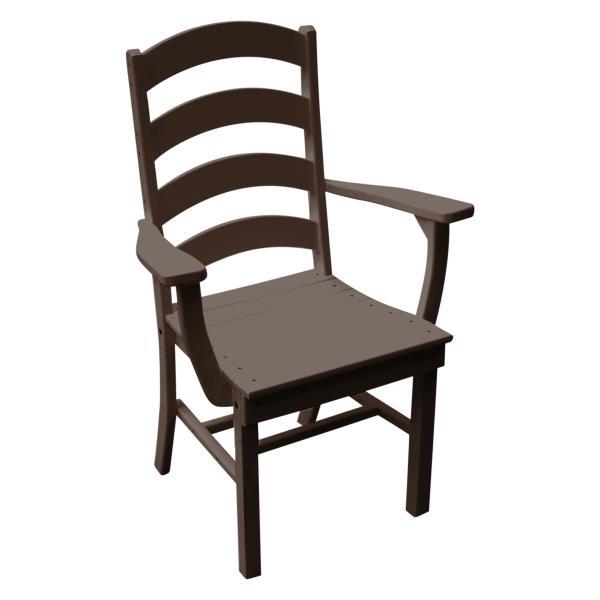Ladderback Dining Chair with Arms - Solid Wood Kitchen & Dining Room Furniture for Home, Restaurant & Cafe Use