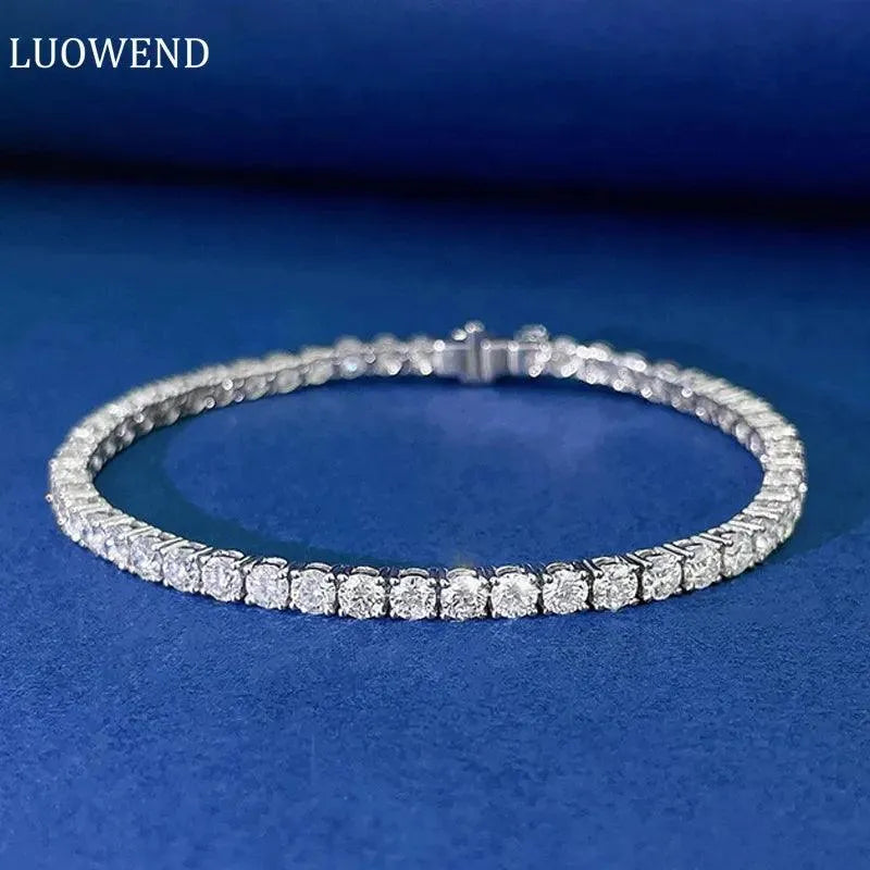 18K White Gold Tennis Bracelet for Women - 5.57ct/6.46ct Real Natural Diamonds | Luxury Minimalist Jewelry | Perfect for Weddings, Anniversaries & Special Occasions