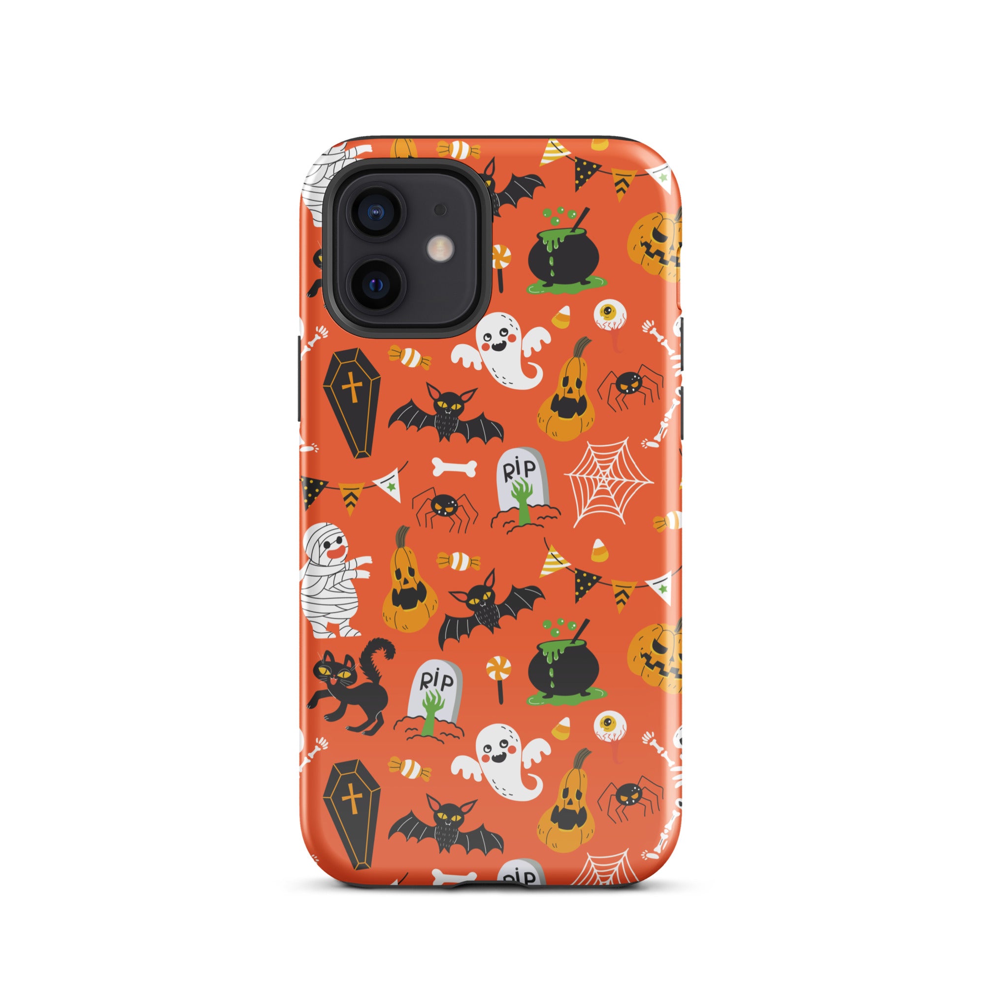 Spooky Night Guardian Premium iPhone Case - Halloween Protective Cover for iPhone 13/14/15 Pro Max - Cute Ghost Design Shockproof Phone Case for Night Out, Party & Daily Use