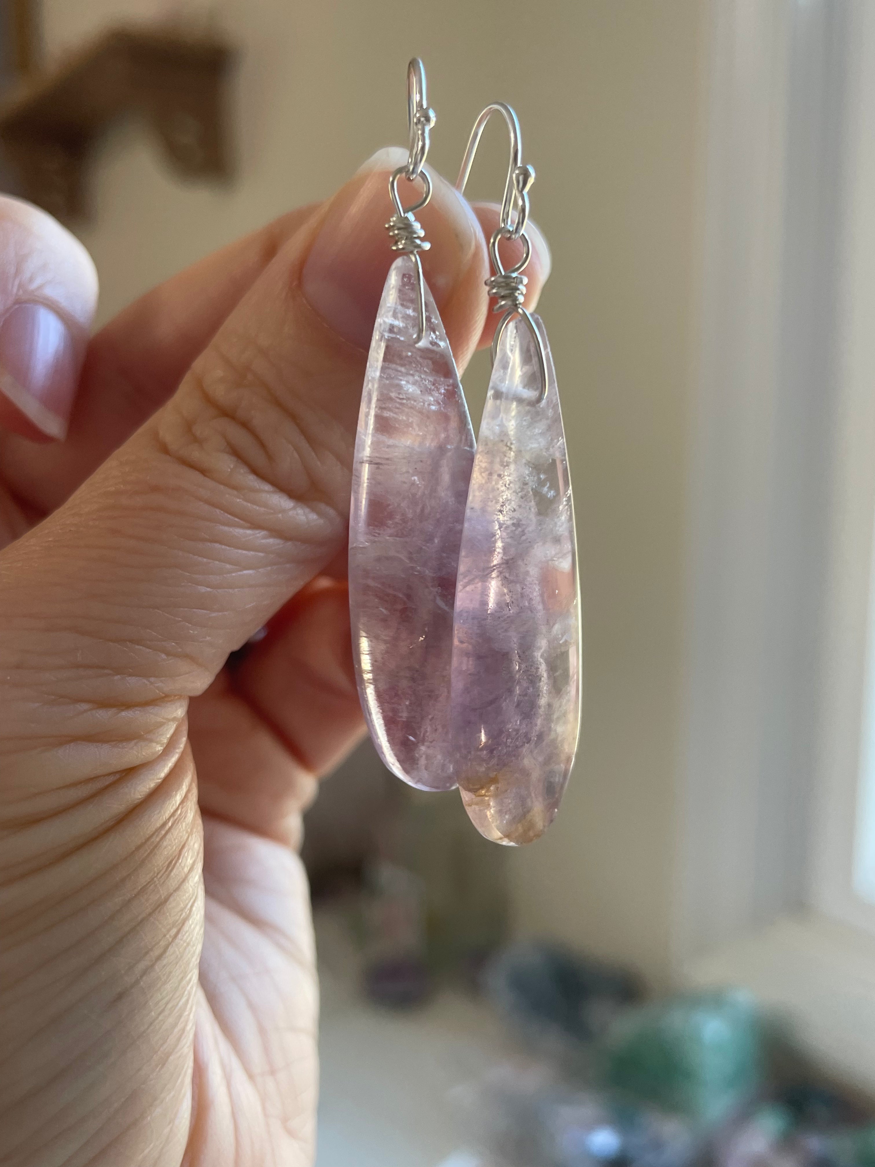 Purple Fluorite Earrings Sterling Silver 925 - Healing Crystal Jewelry for Women, Dainty Studs for Everyday Wear | Perfect for Gifts, Meditation & Energy Balancing
