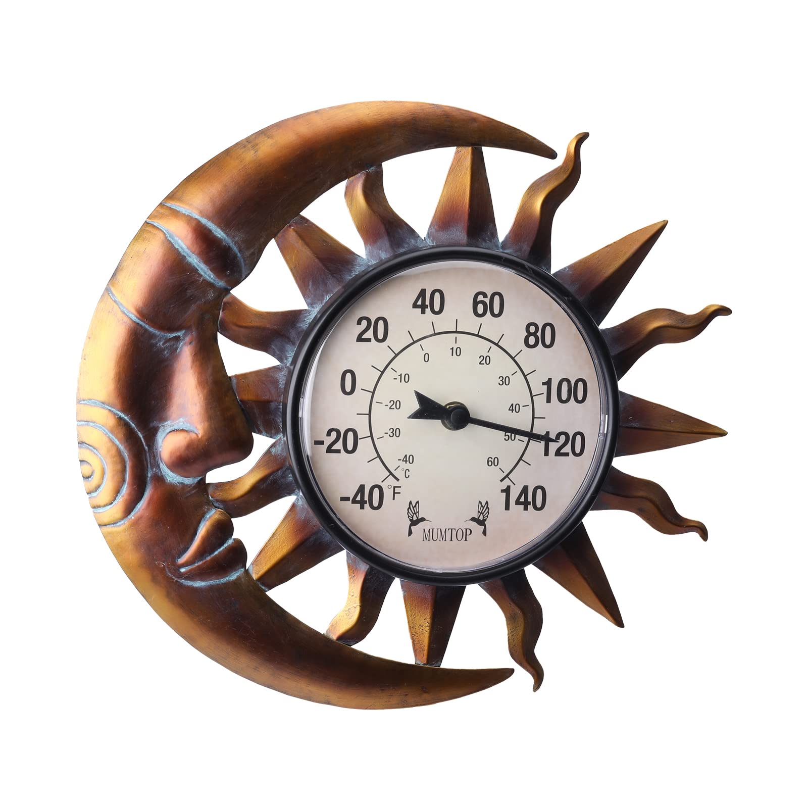 Outdoor Thermometer - Decorative Metal Garden Stakes for Lawn, Yard, Pathway & Patio - Weather-Resistant Temperature Gauge for Gardening & Outdoor Decor