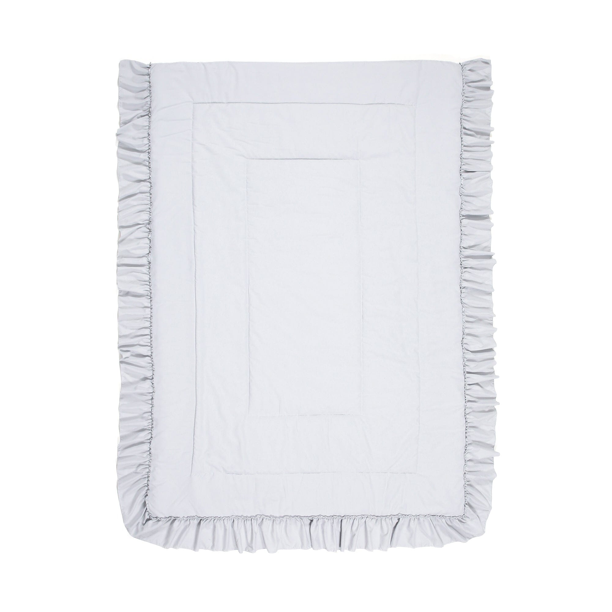 Fuwaro Cooling Quilt - Single Size Grey Frilled Bedspread for Summer | Lightweight Breathable Comforter for Hot Sleepers - Perfect for Bedroom, Guest Room & Dormitory