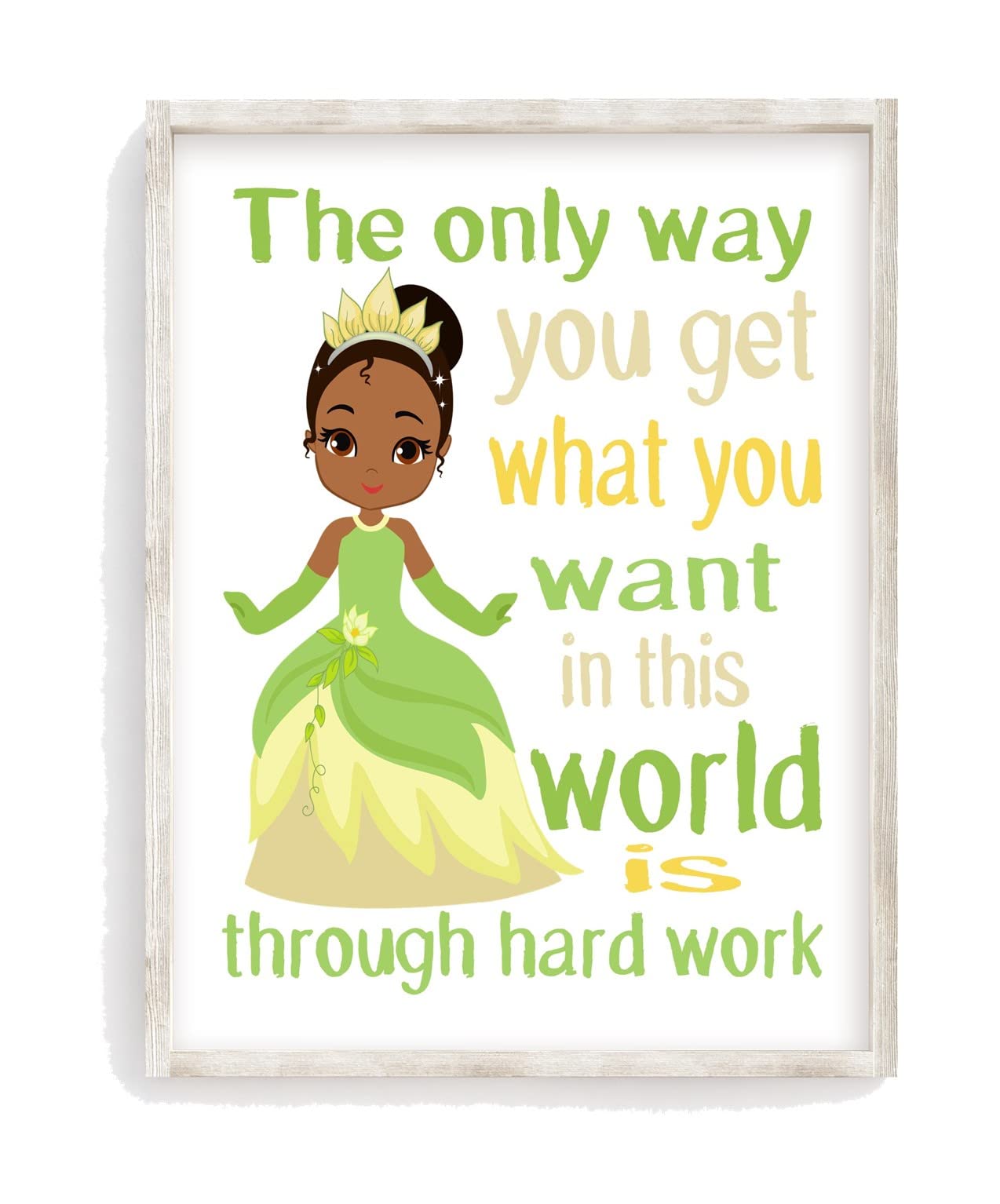 Tiana Princess Inspirational Nursery Decor Print - Motivational Wall Art for Kids' Room | Perfect for Disney Themed Bedrooms & Baby Showers