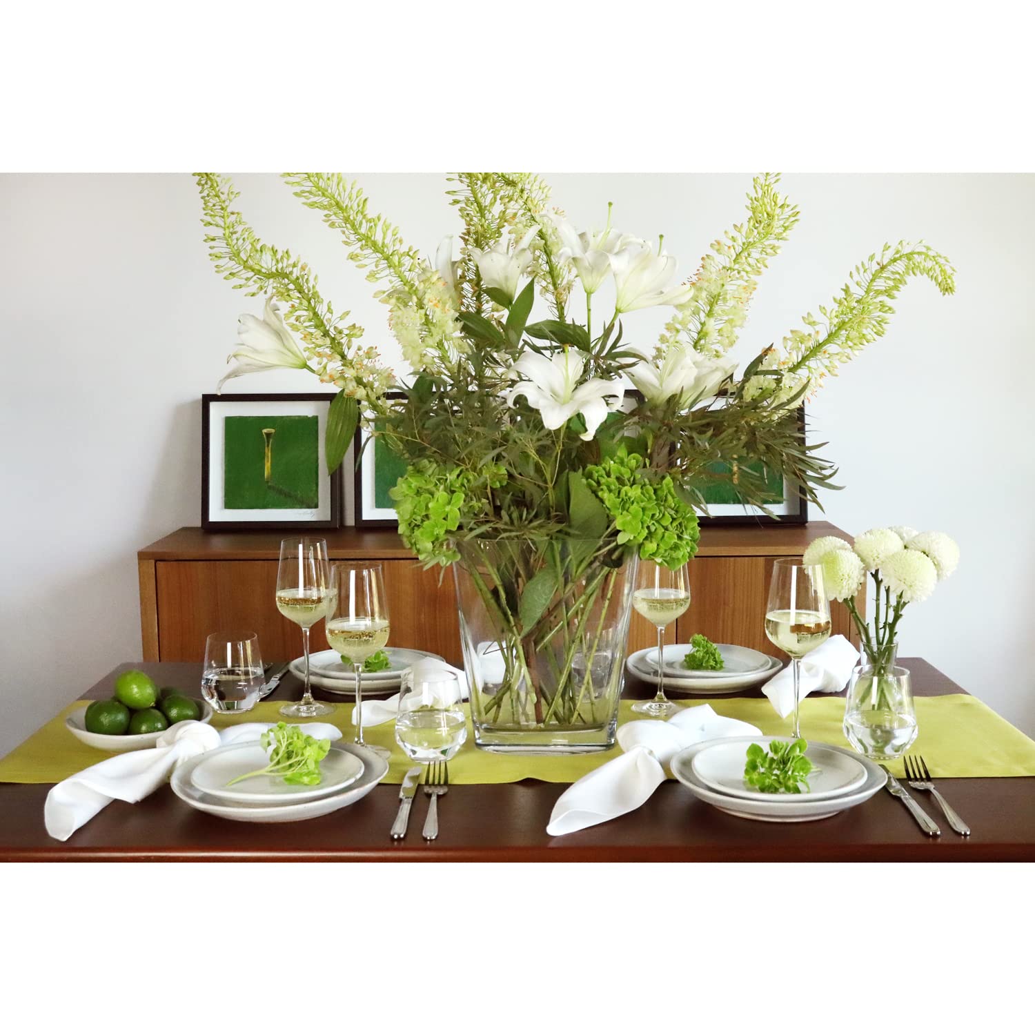 Luxury Citron Yellow Italian Linen Table Runner 14x90 - Handcrafted in USA | Perfect for Dining Tables, Weddings & Farmhouse Decor