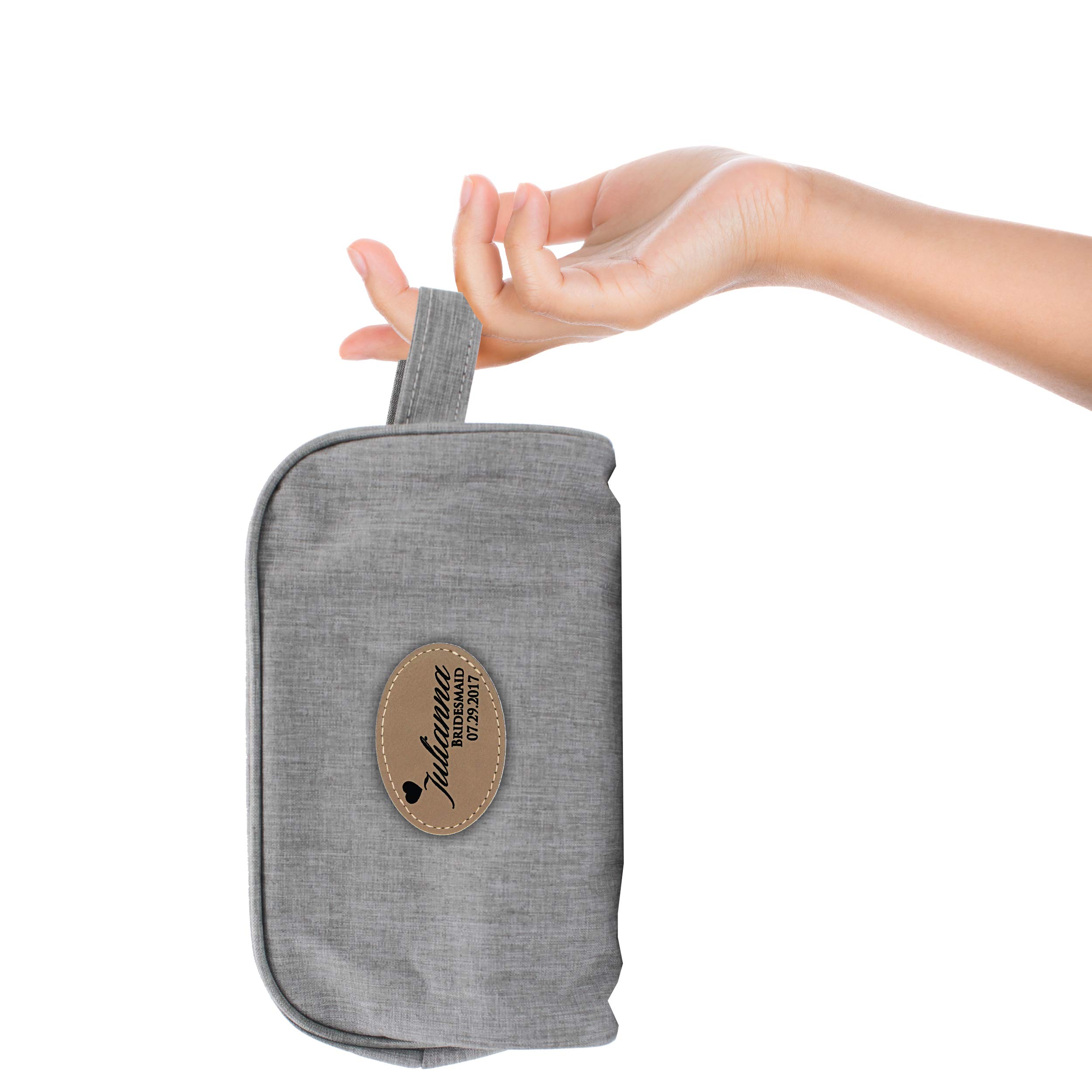 Personalized Bridal Travel Toiletry Bags - Custom Cosmetic & Makeup Organizer for Bridesmaids & Groomsmen (Grey) | Wedding Shower Gift, Honeymoon Essentials & Travel Accessories