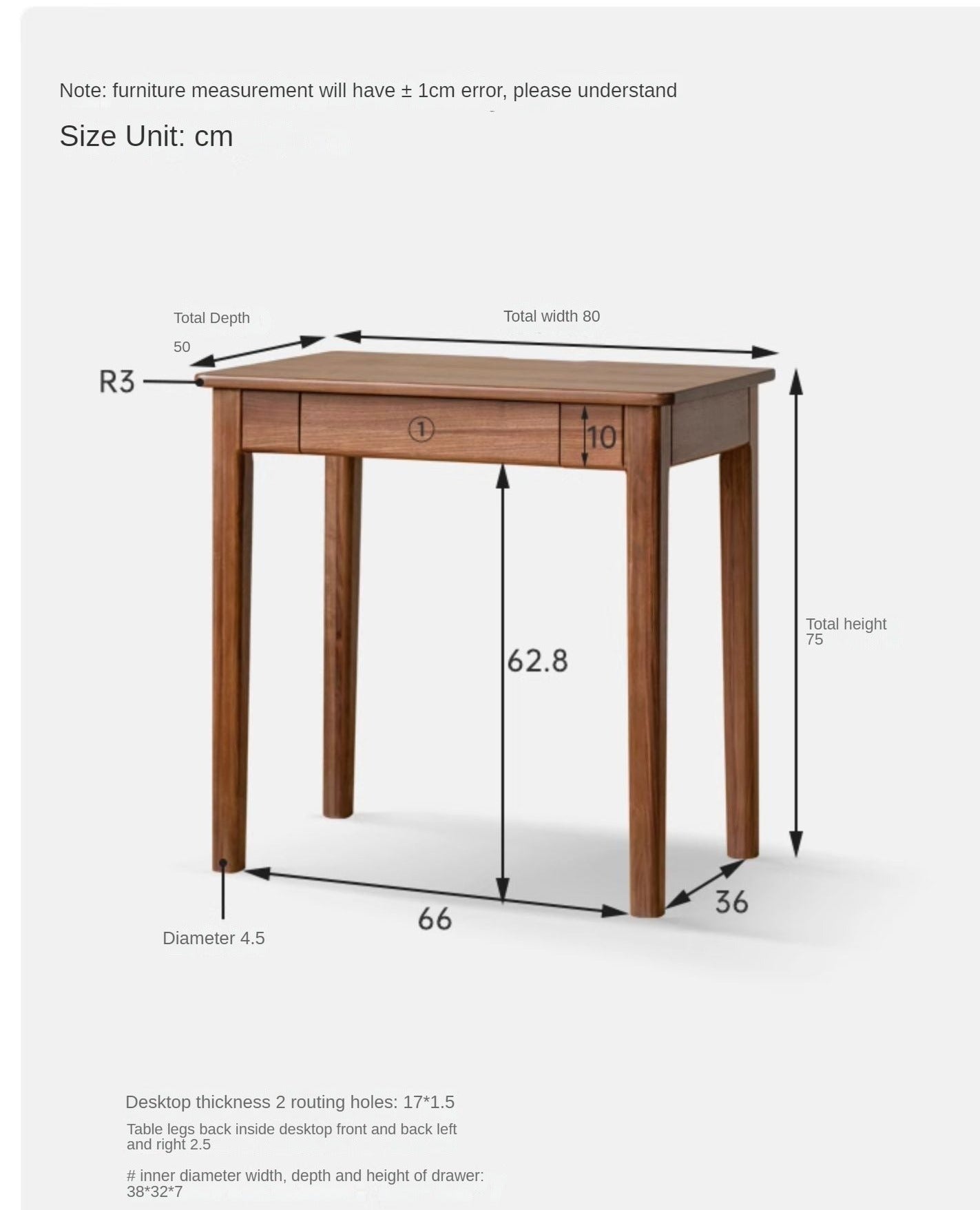 Premium Black Walnut Solid Wood Writing Desk with 3 Drawers - Modern Home Office Furniture for Study, Work & Remote Workspace