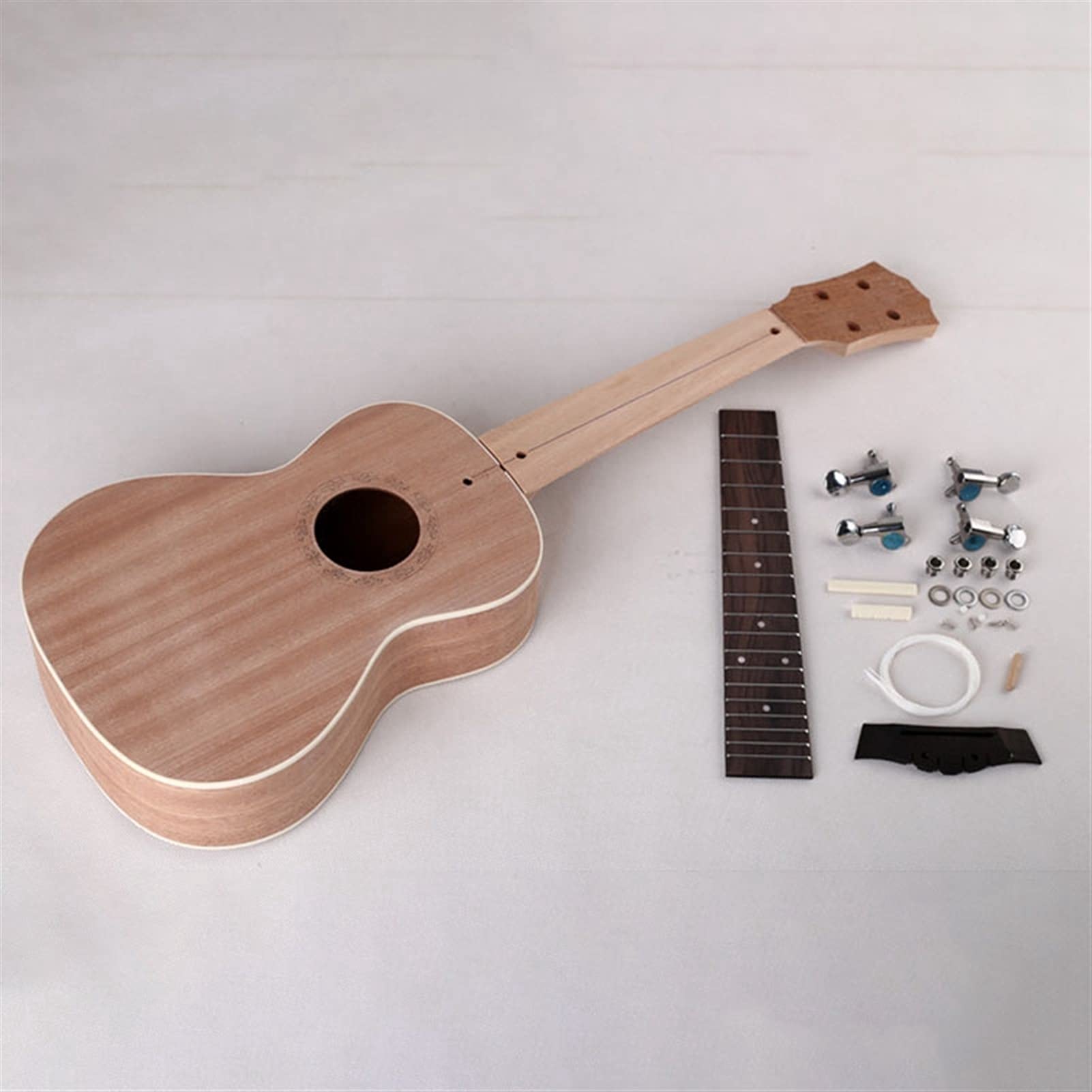 23 Inch Unfinished Ukulele DIY Kit - 4-String Handmade Guitar Kit for Adults & Beginners (Perfect for Music Lovers, DIY Projects & Personalized Gifts)