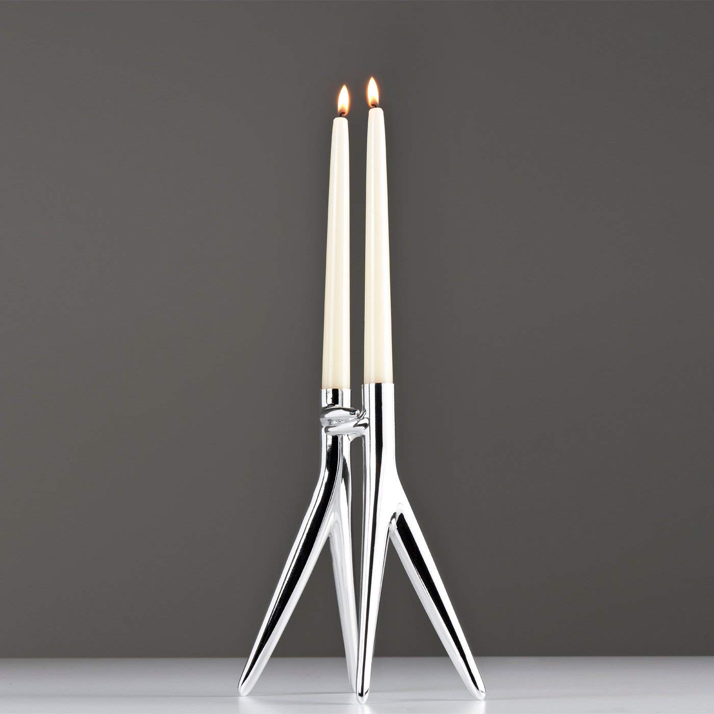 Kartell Abbracciaio Candle Holders Set of 4 - Philippe Starck & Abroise Maggiar Design - Glossy Gold Modern Home Decor - Perfect for Dining Table Centerpiece, Wedding Decor, and Luxury Gift