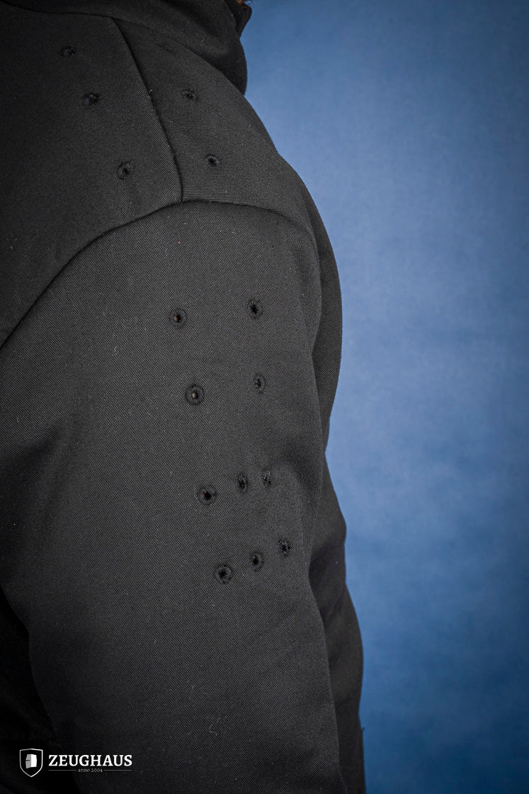 Black Arming Doublet - Medieval Renaissance LARP Costume for Cosplay & Historical Reenactment