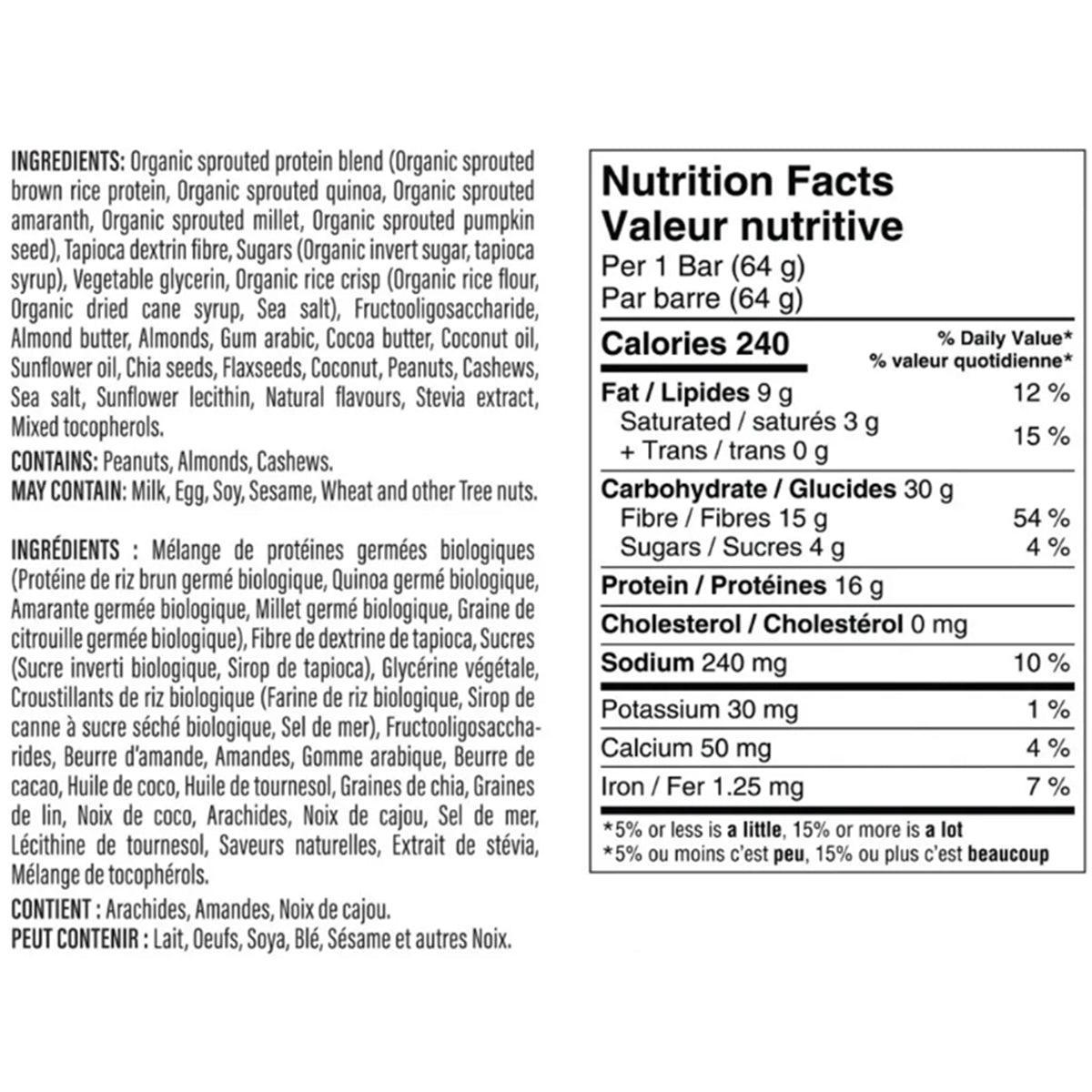 Iron Vegan Sprouted Protein Bar - Sweet & Salty Caramel Flavor 64g | Plant-Based Snack for Gym, Hiking & Healthy On-The-Go Nutrition